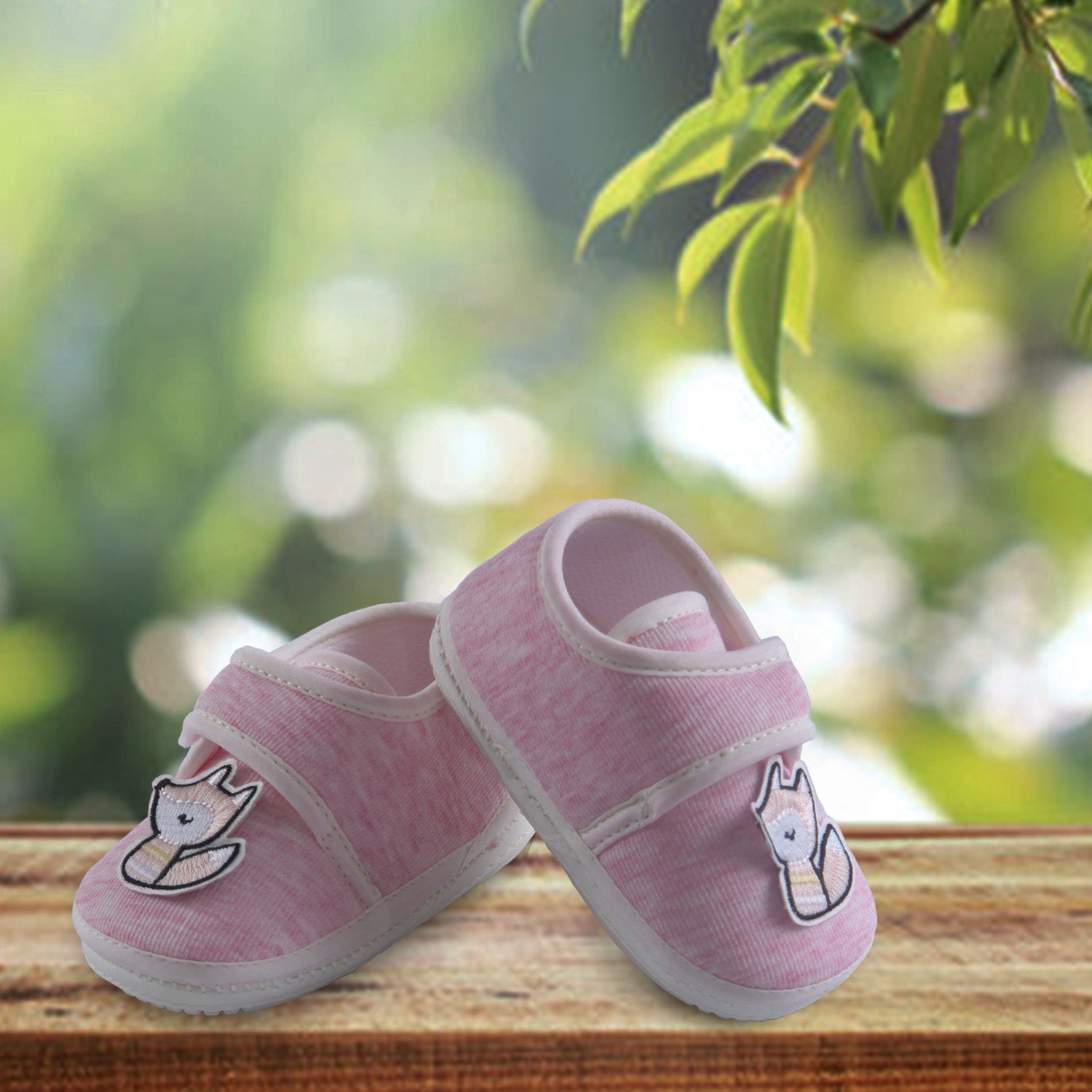 Non-slip Booties with Strap Kids Shoes Fox - Pink