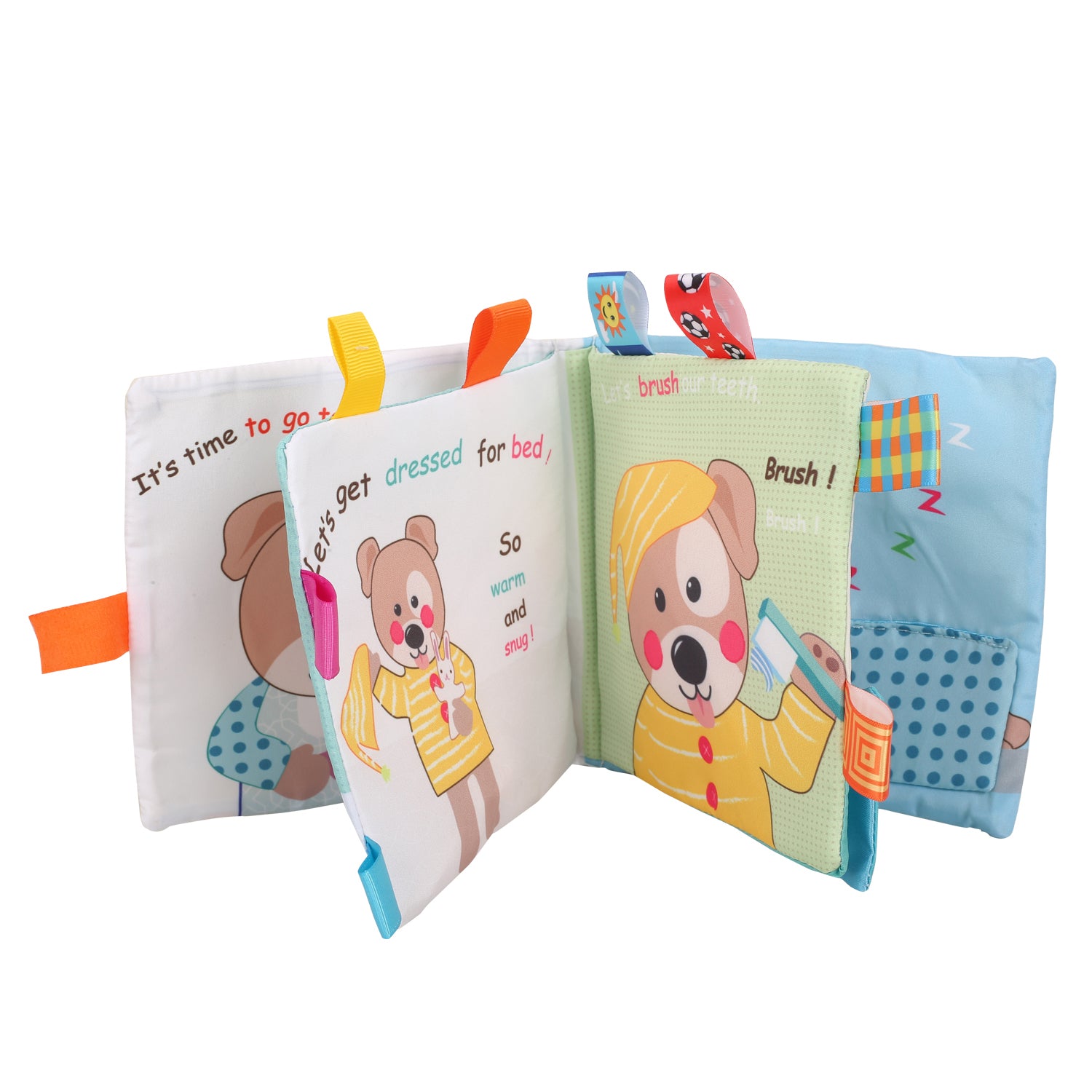 Learning with Puppy Multicolour Activity Cloth Book - Baby Moo
