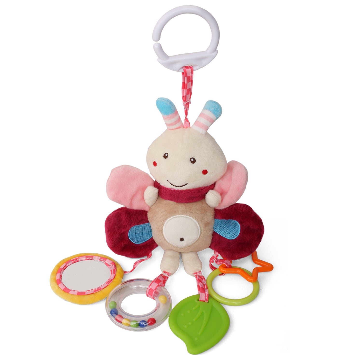Butterfly Multicolour Hanging Toy With Teether - Baby Moo