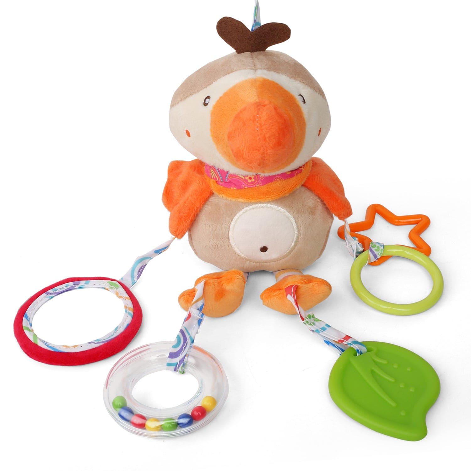 Parrot Multicolour Hanging Toy With Teether - Baby Moo