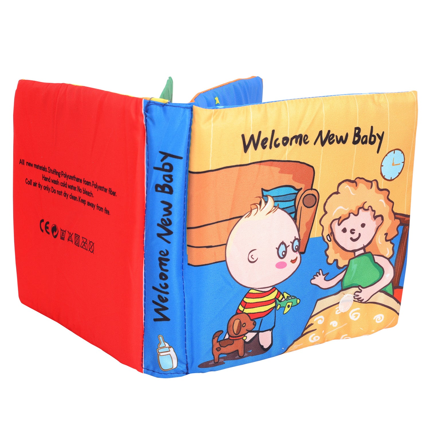 Welcome New Baby Multicolour Activity Cloth Book - Baby Moo