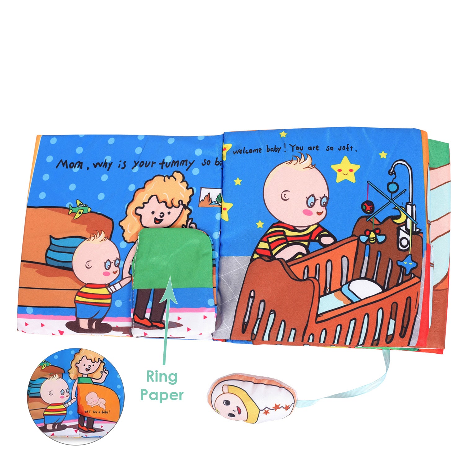 Welcome New Baby Multicolour Activity Cloth Book - Baby Moo