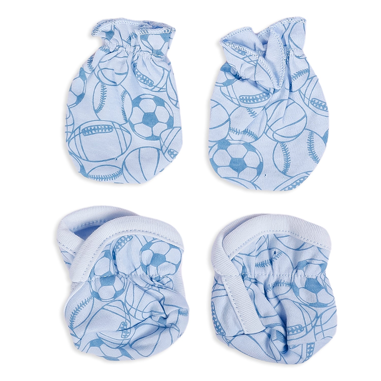 Cap Mittens And Booties Gift Set Athlete Blue