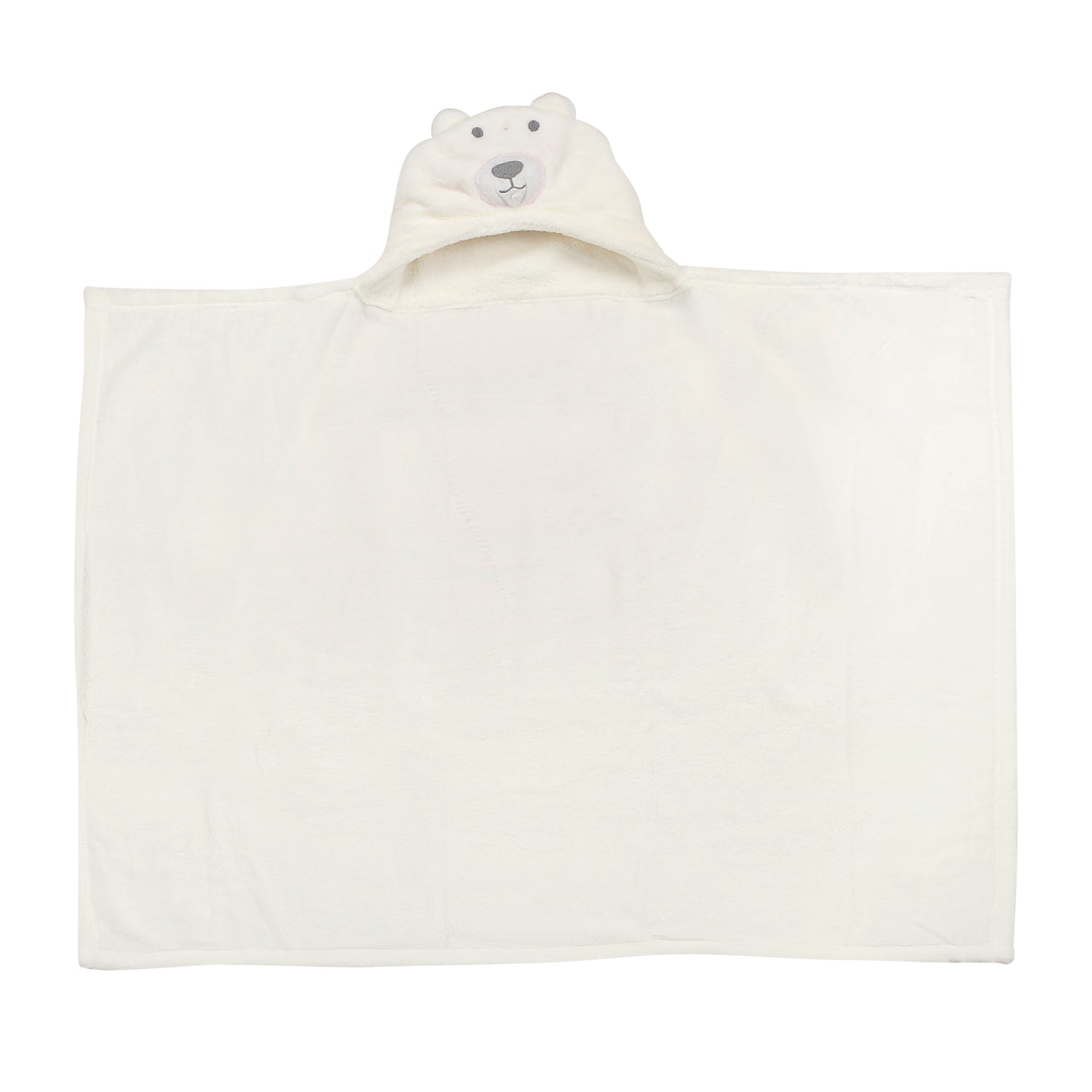 Smiley Bear White Blanket - Baby Moo