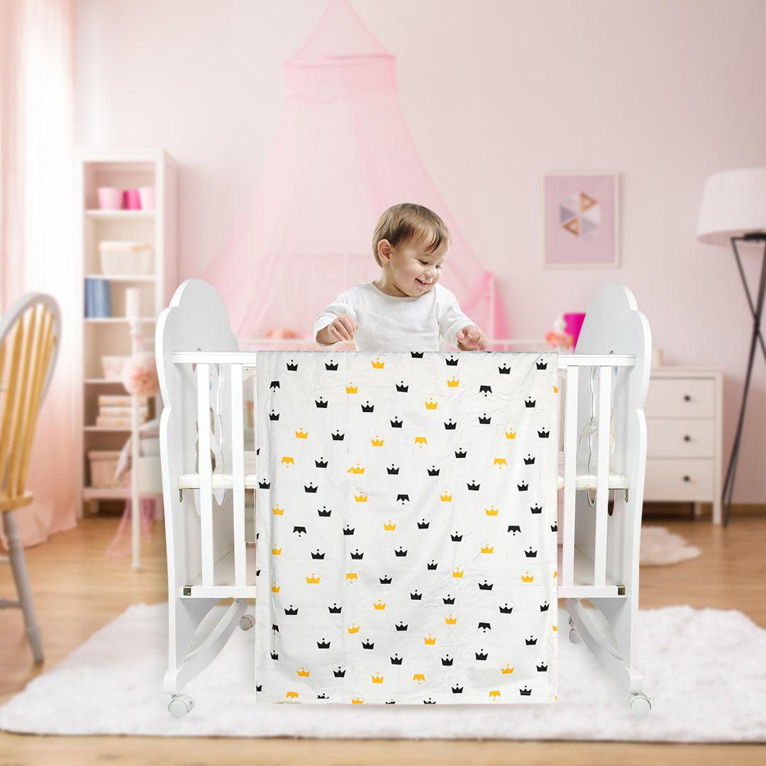 Crown Cream Double Sided Blanket - Baby Moo