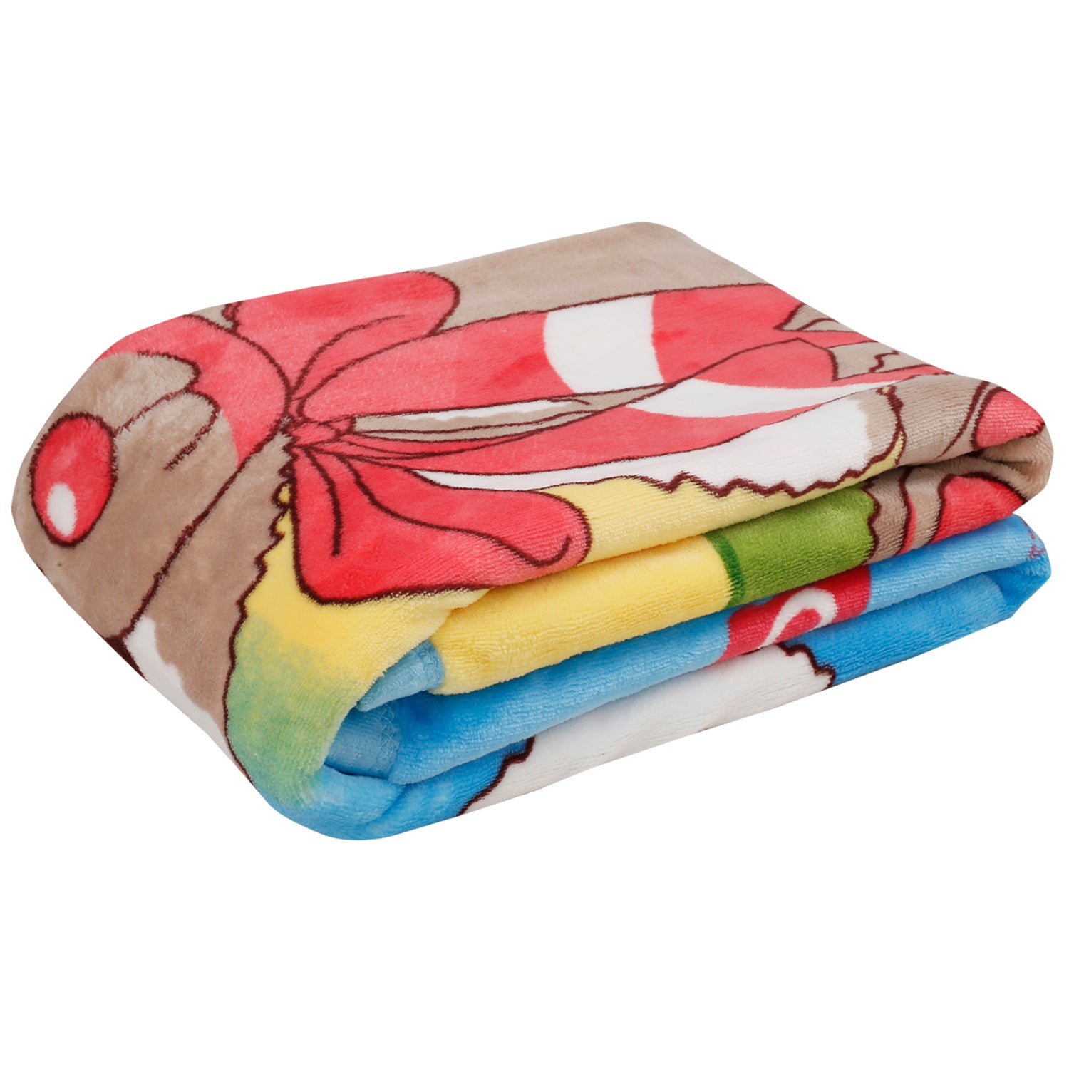 Star Bear Multicolour Double Sided Fur Blanket - Baby Moo