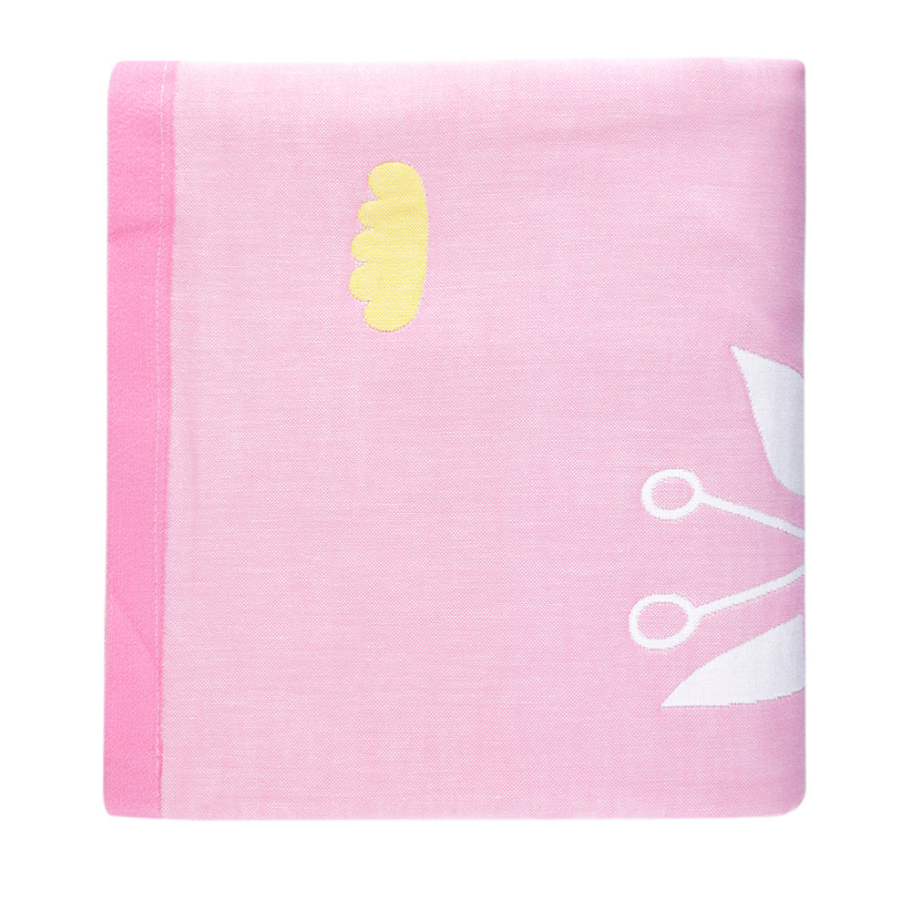 Giraffe Pink Large Muslin Blanket - Baby Moo