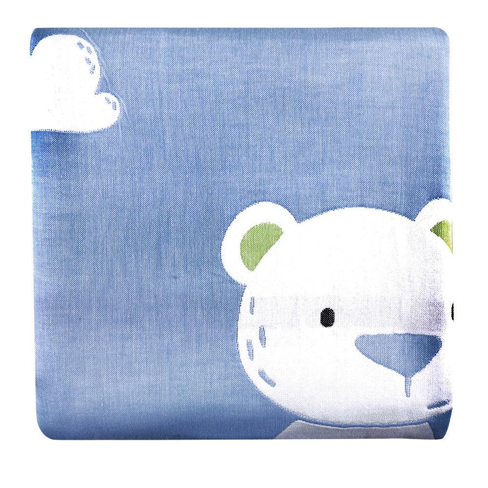 Little Star Bear Blue Large Muslin Blanket - Baby Moo