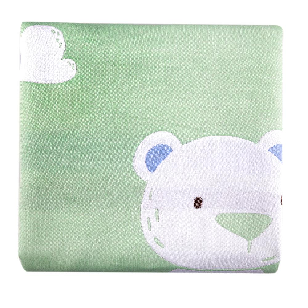 Little Star Bear Green Large Muslin Blanket
