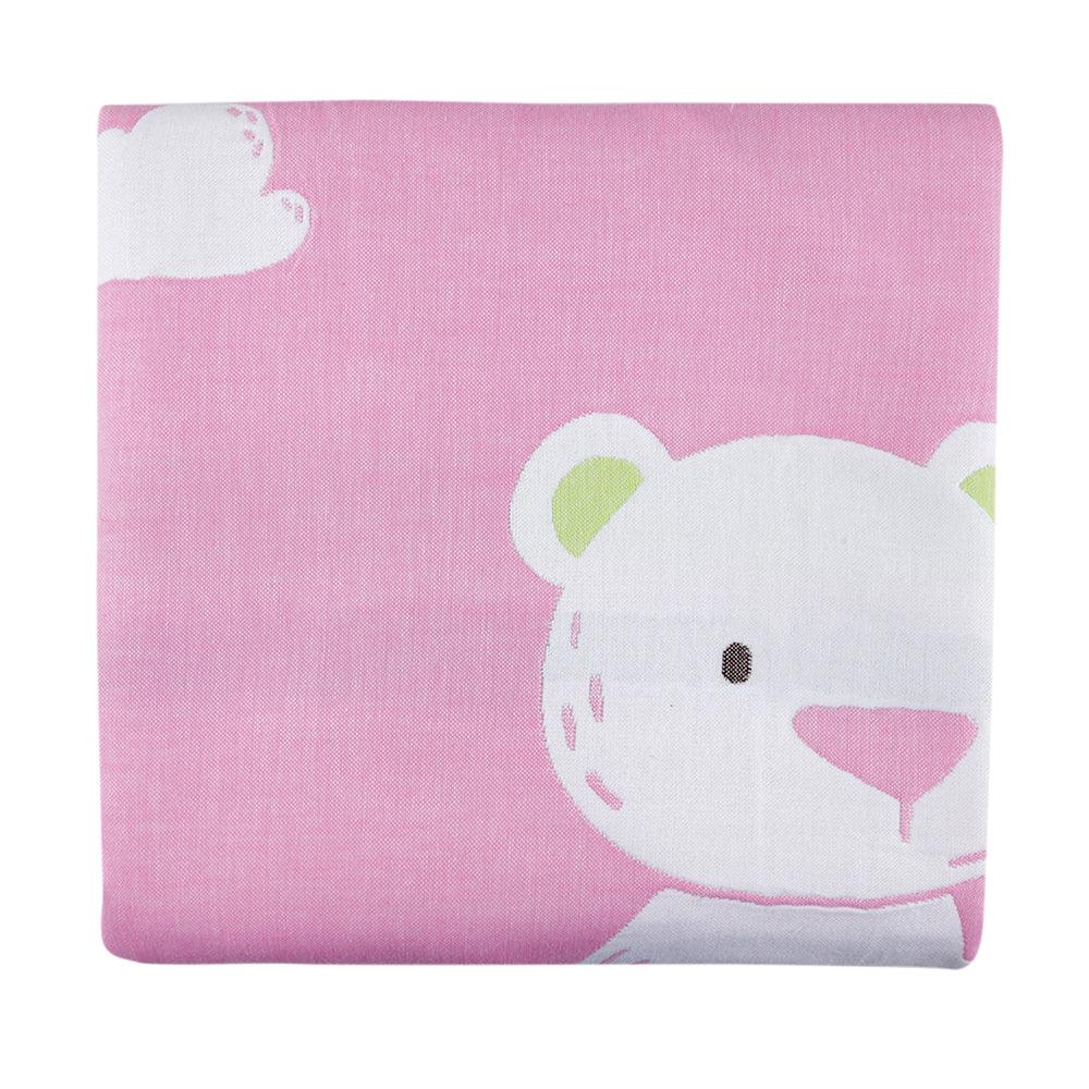 Little Star Bear Pink Large Muslin Blanket - Baby Moo