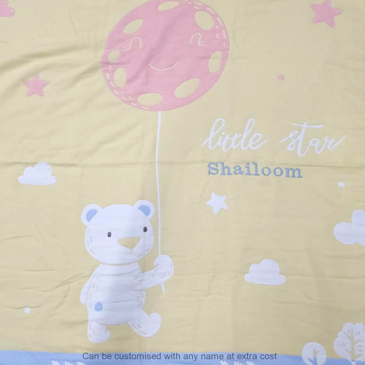 Little Star Bear Yellow Large Muslin Blanket - Baby Moo