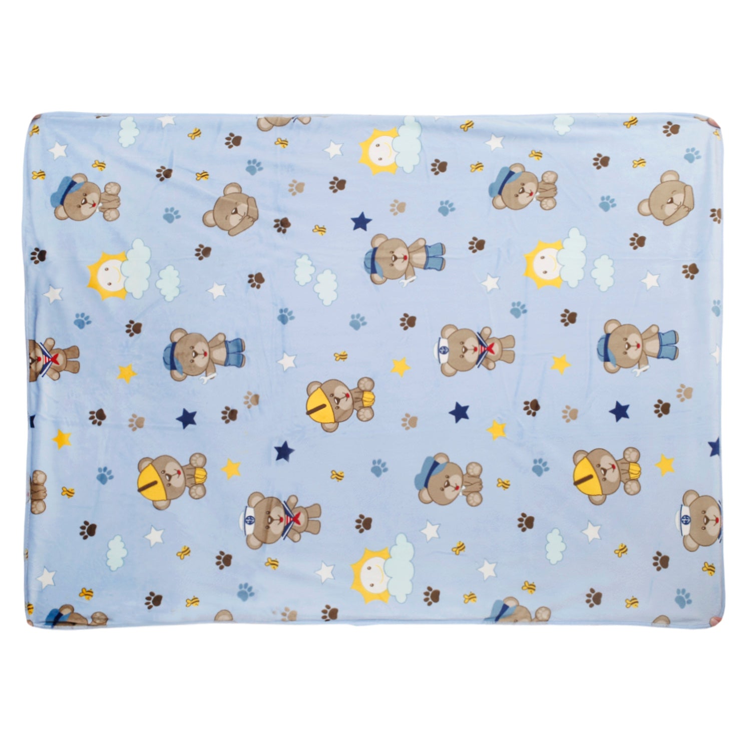 Pawsome Blue Double Sided Fur Blanket - Baby Moo