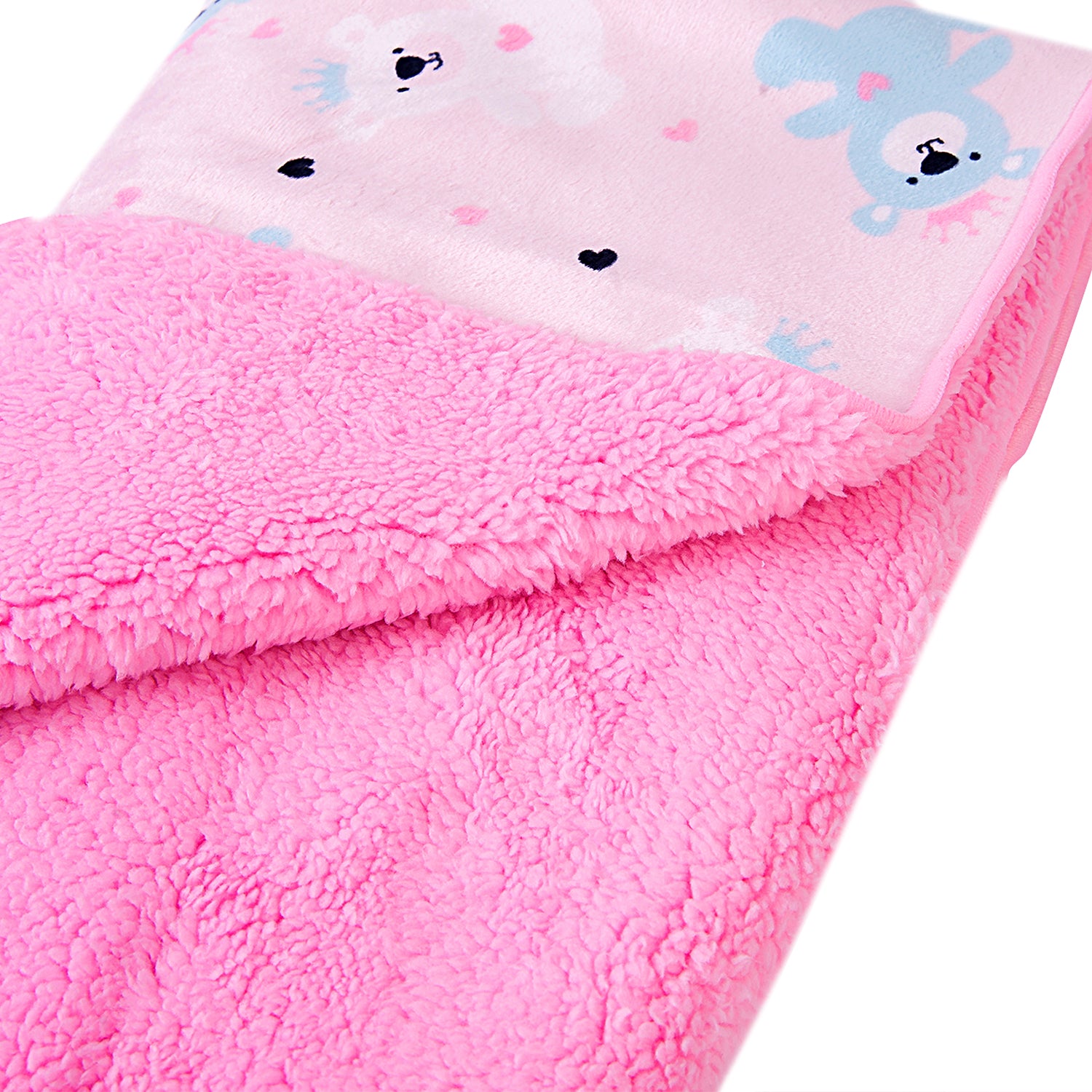 Royal Teddy Pink Fur Blanket - Baby Moo