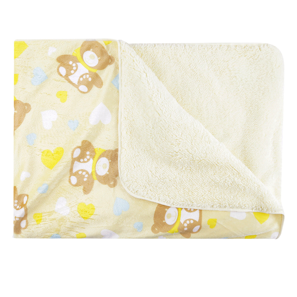 BFF Bear Yellow Fur Blanket - Baby Moo