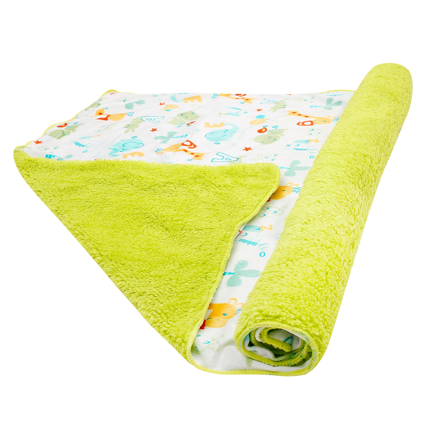 Animal Green And White Blanket - Baby Moo