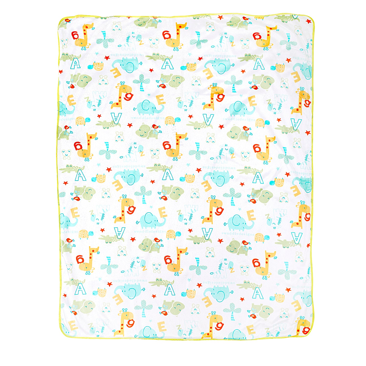 Animal Green And White Blanket - Baby Moo