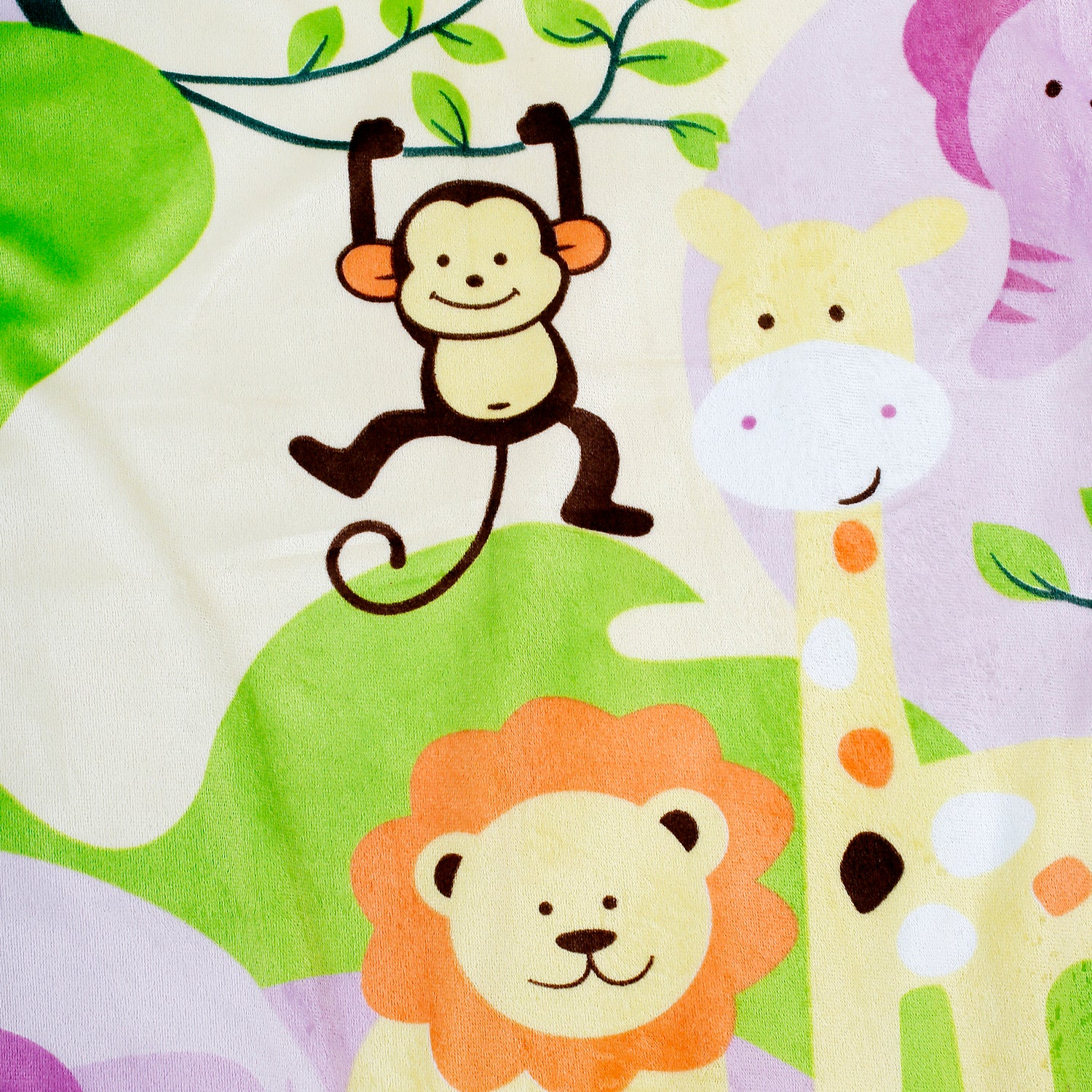 Animal Green And Purple Blanket - Baby Moo