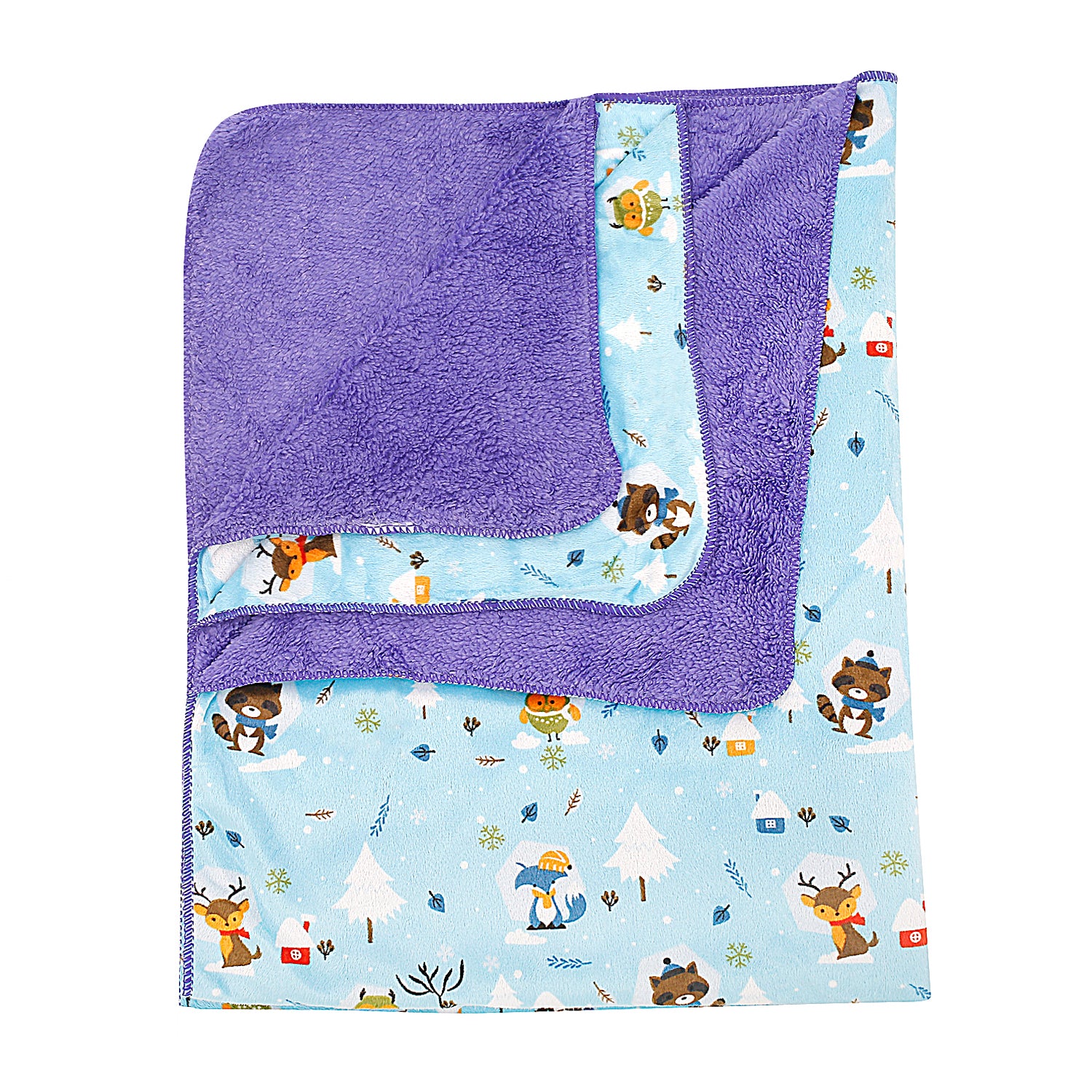 Winter Wonderland Purple And Blue Blanket - Baby Moo