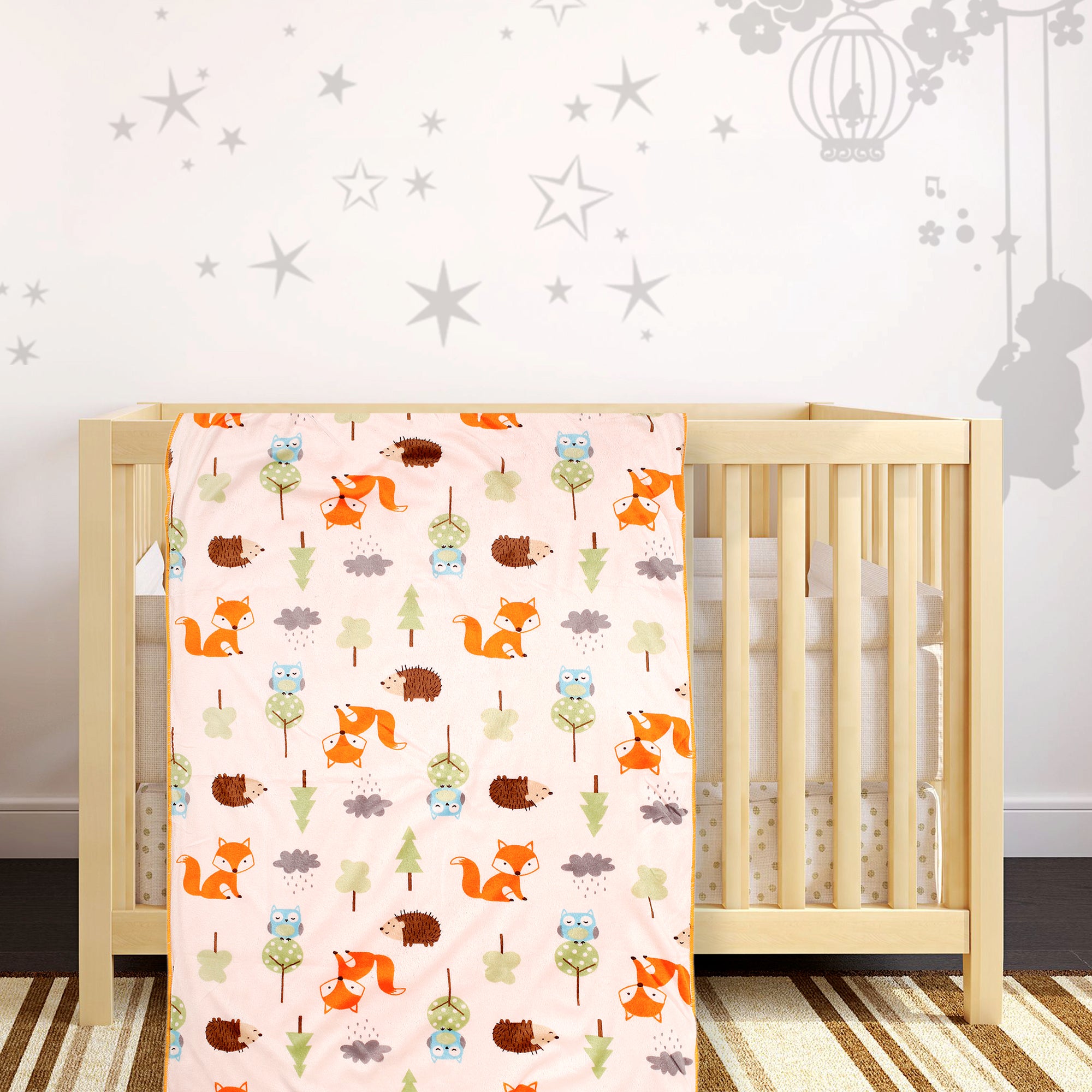 Porcupine Orange And White Blanket - Baby Moo