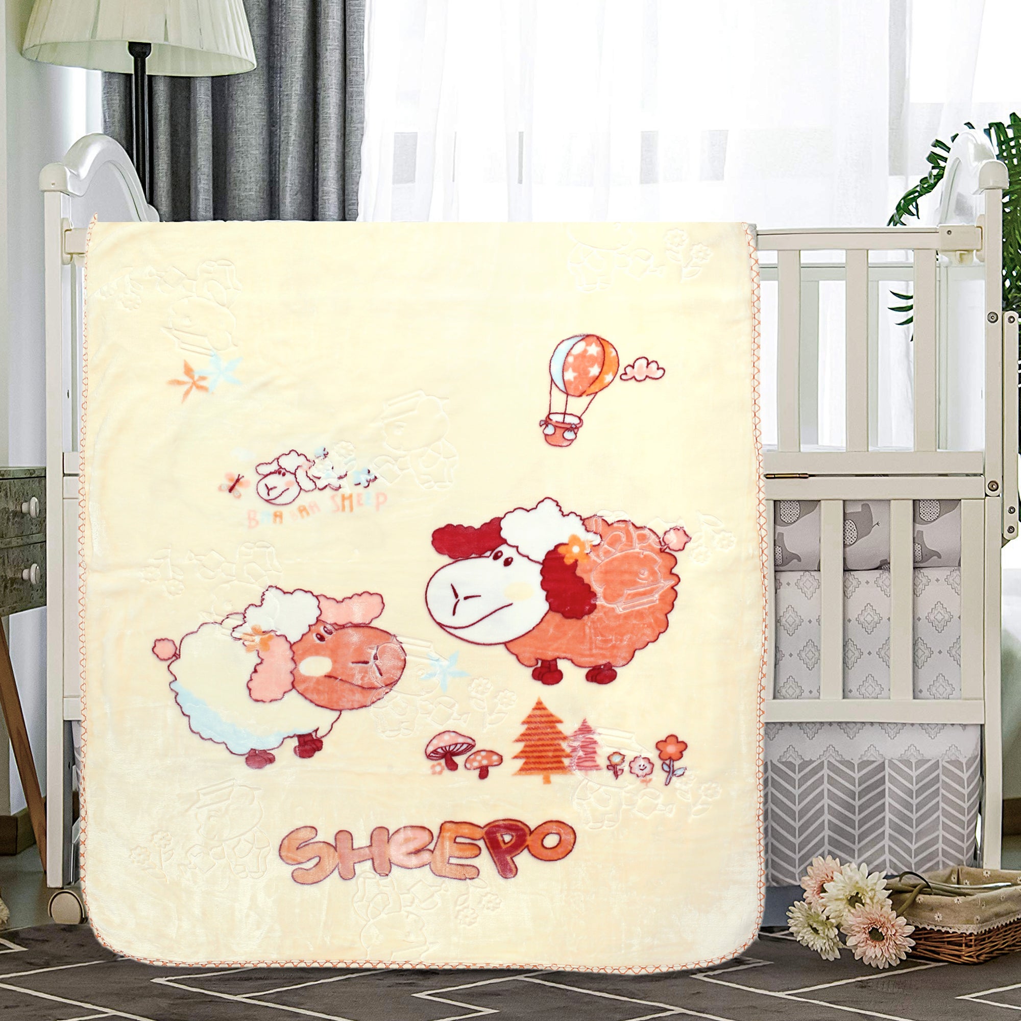 Sleepy Sheep Cream Blanket - Baby Moo