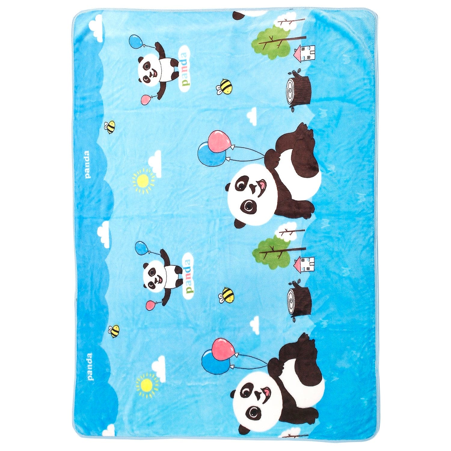 Balloon Panda Blue Blanket - Baby Moo