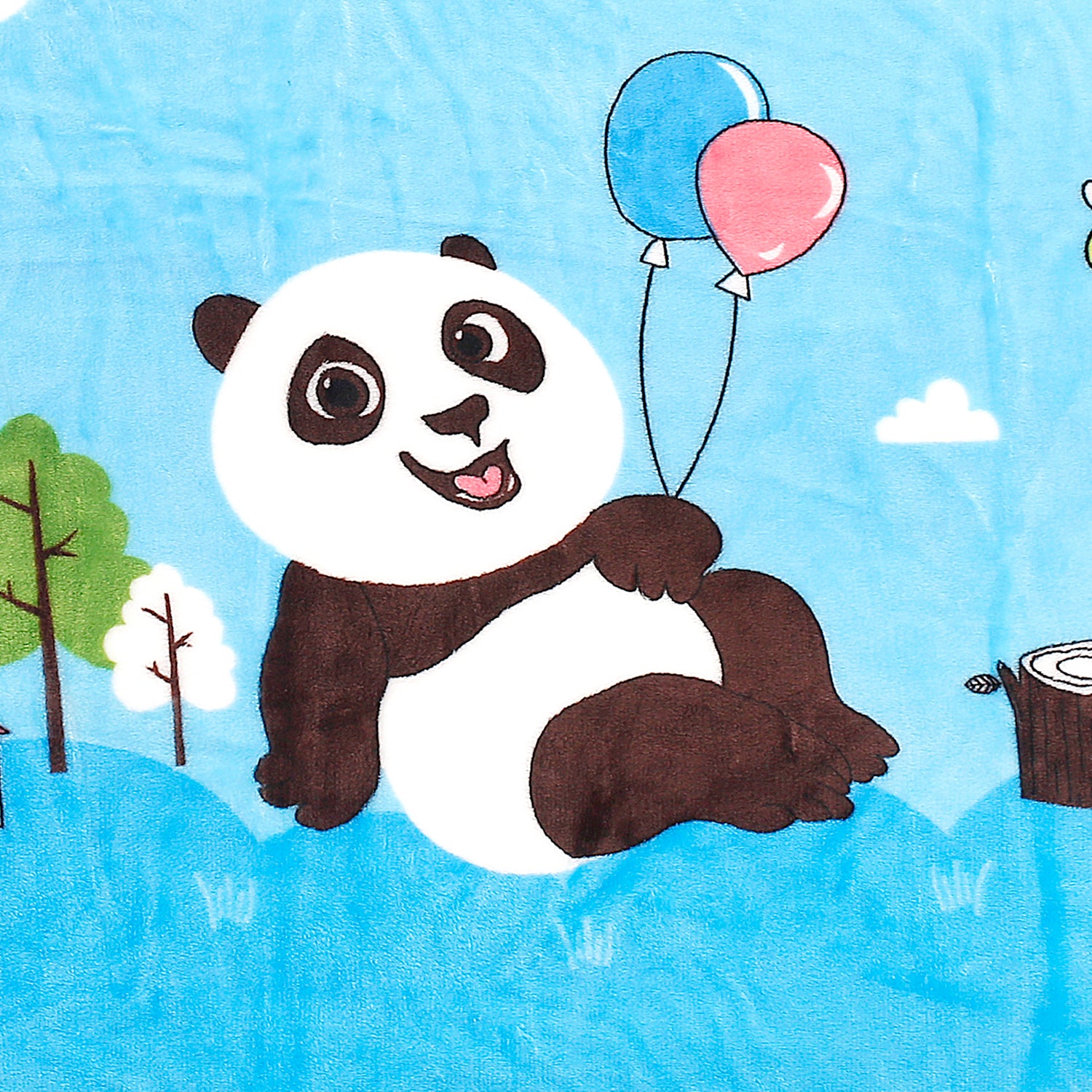 Balloon Panda Blue Blanket - Baby Moo
