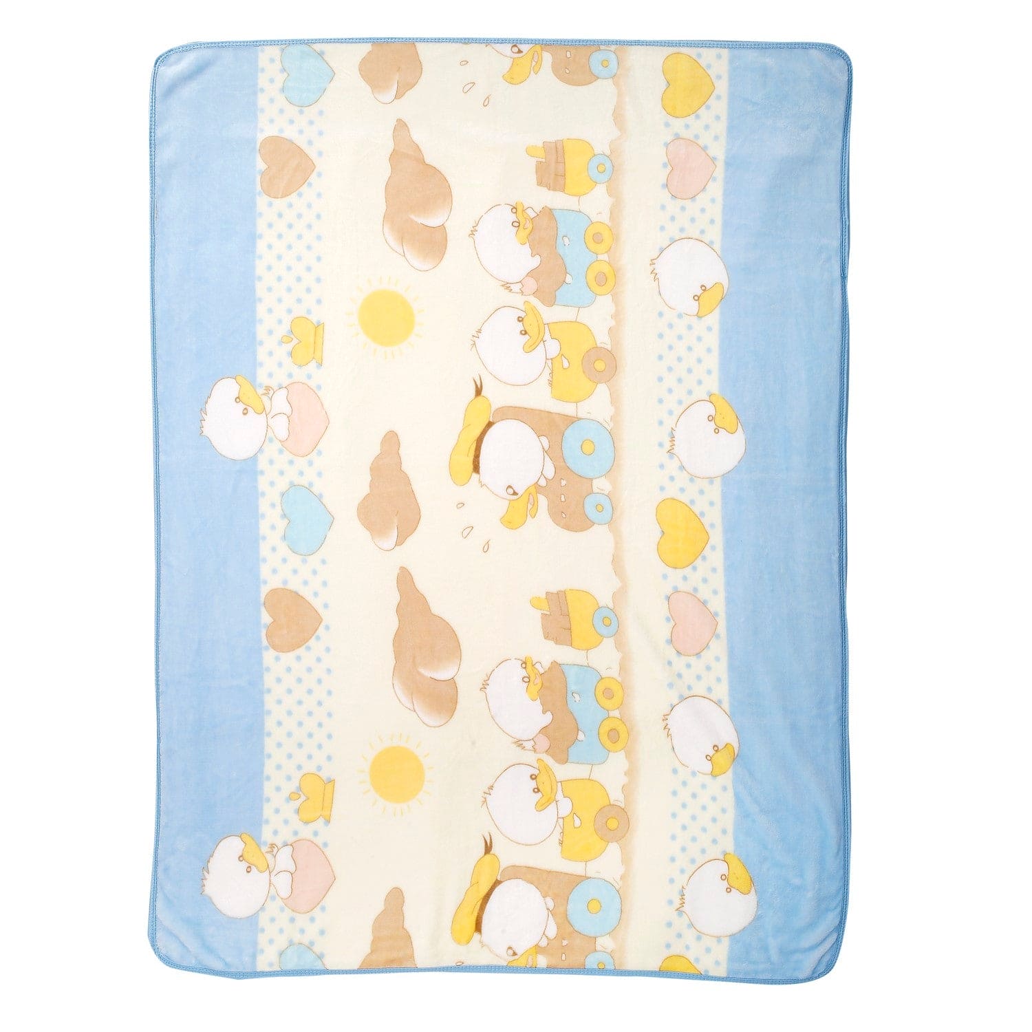 Duckling Train Blue Blanket - Baby Moo