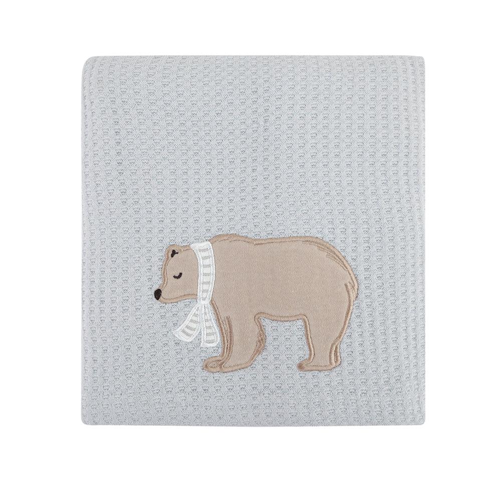 BFF Bear Grey Waffle Blanket - Baby Moo