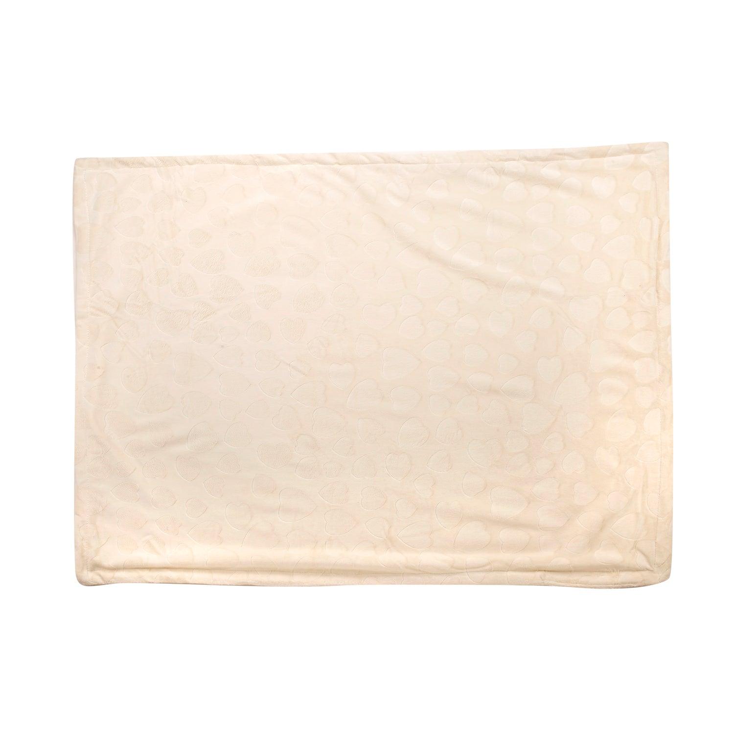 Heart Cream Textured Beige Blanket - Baby Moo
