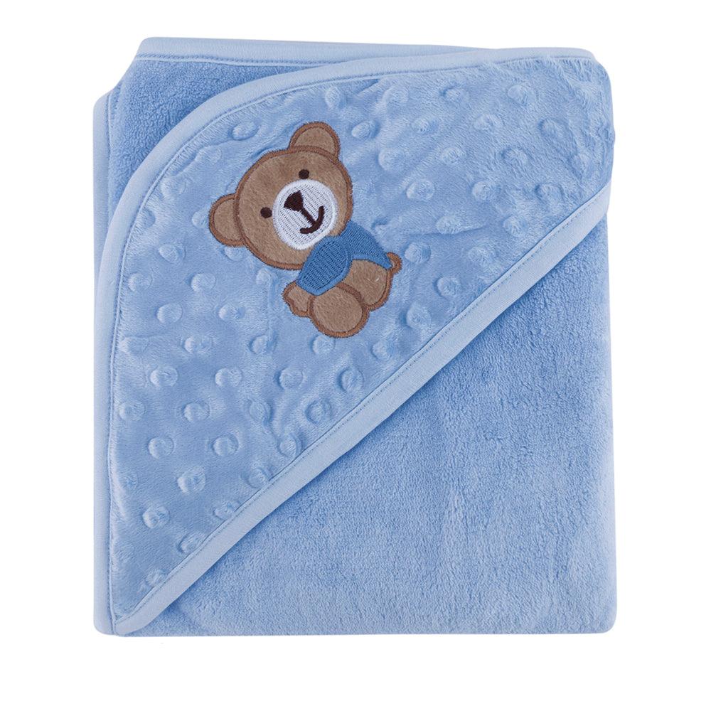 BFF Bear Blue Hooded Bubble Blanket