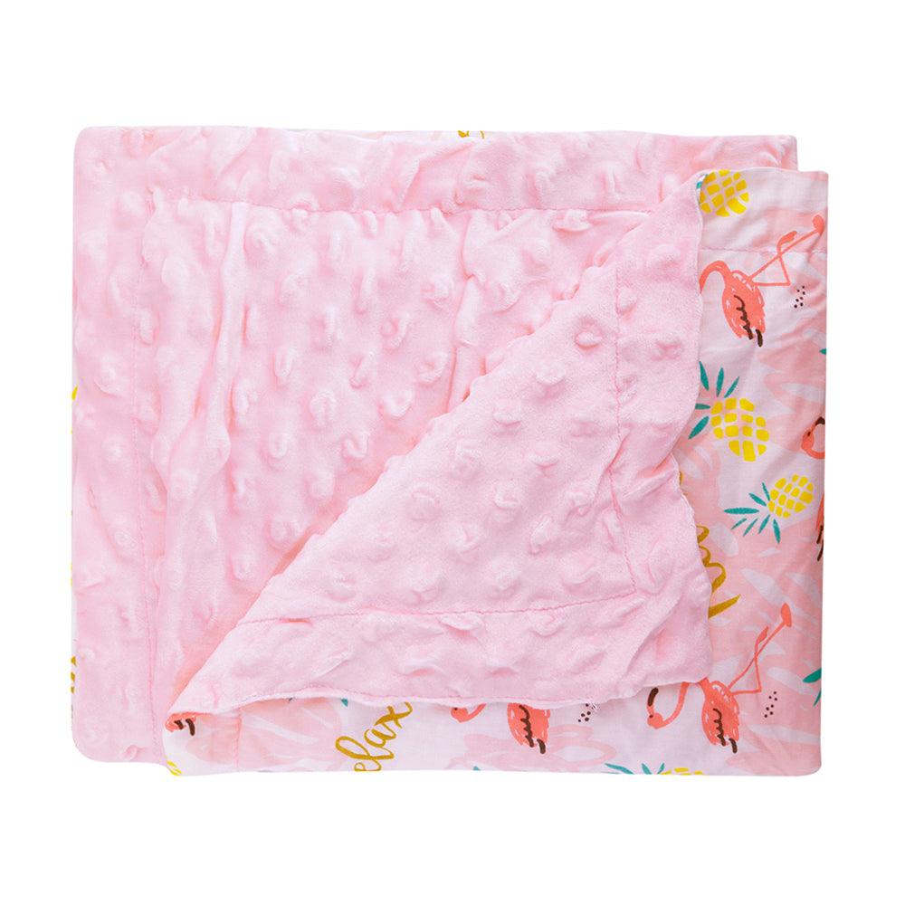 Flamingo Pink Double Sided Blanket - Baby Moo
