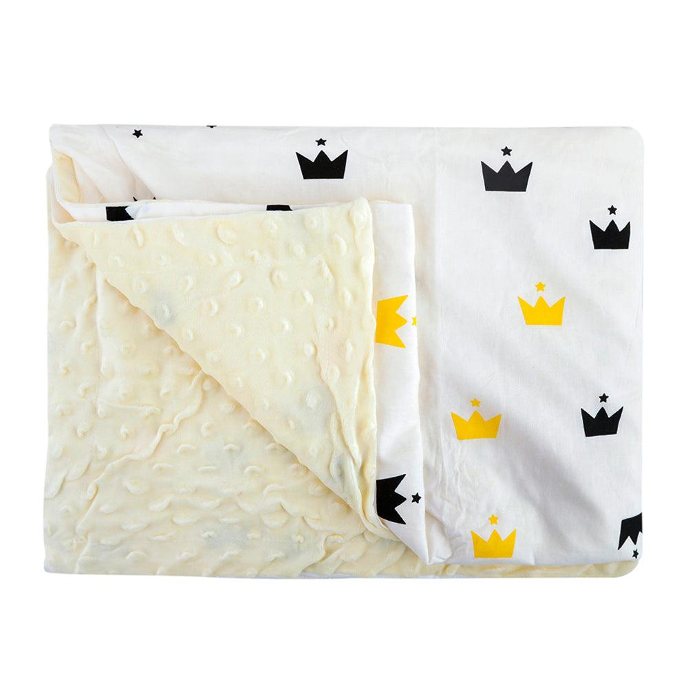 Crown Cream Double Sided Blanket - Baby Moo