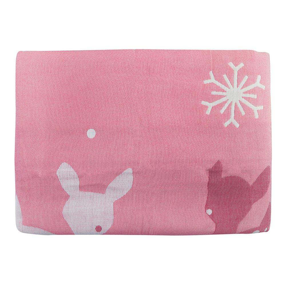 Winter Wonderland Pink Embossed Baby Large Muslin Blanket - Baby Moo