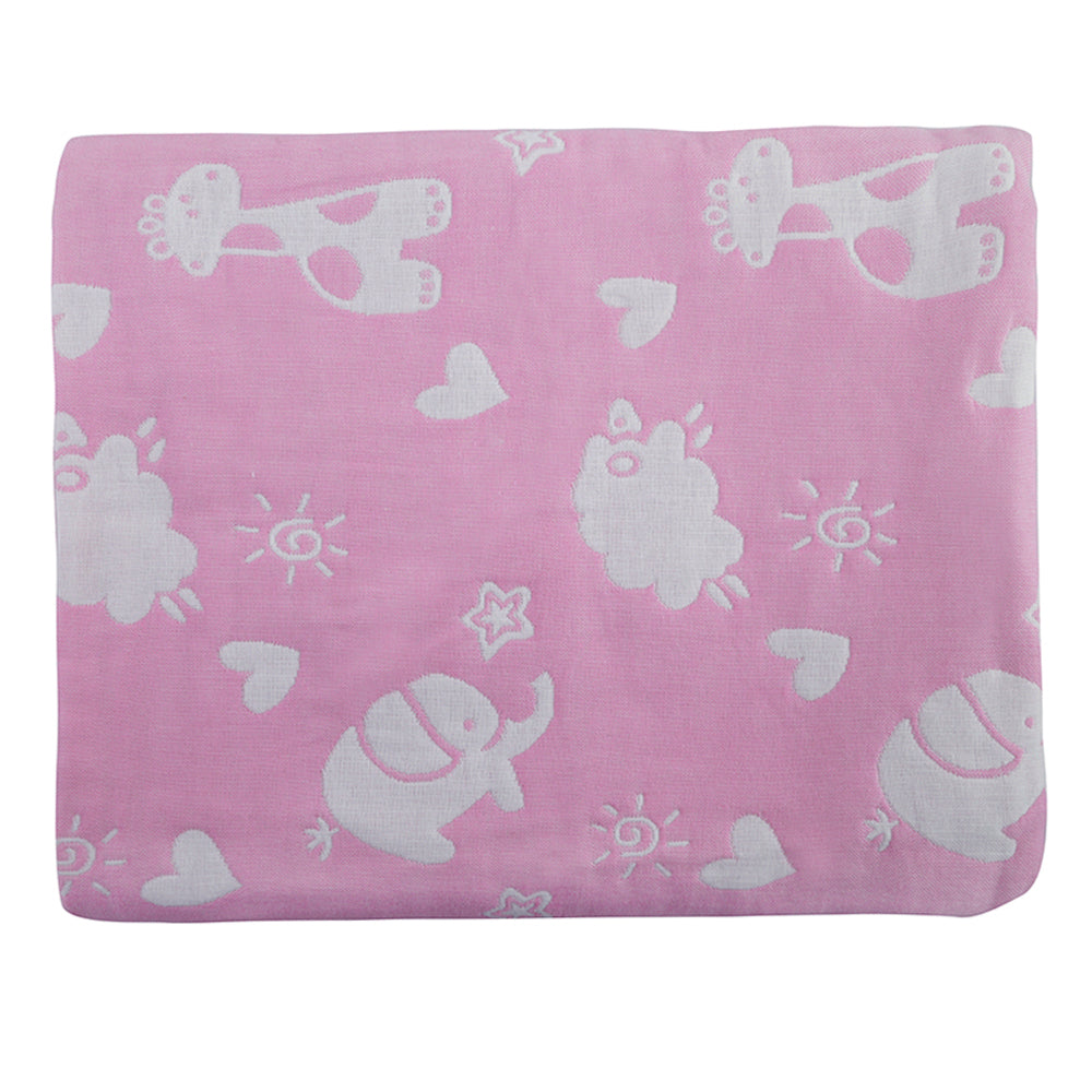 Elephant Pink Embossed Baby XL Muslin Blanket - Baby Moo