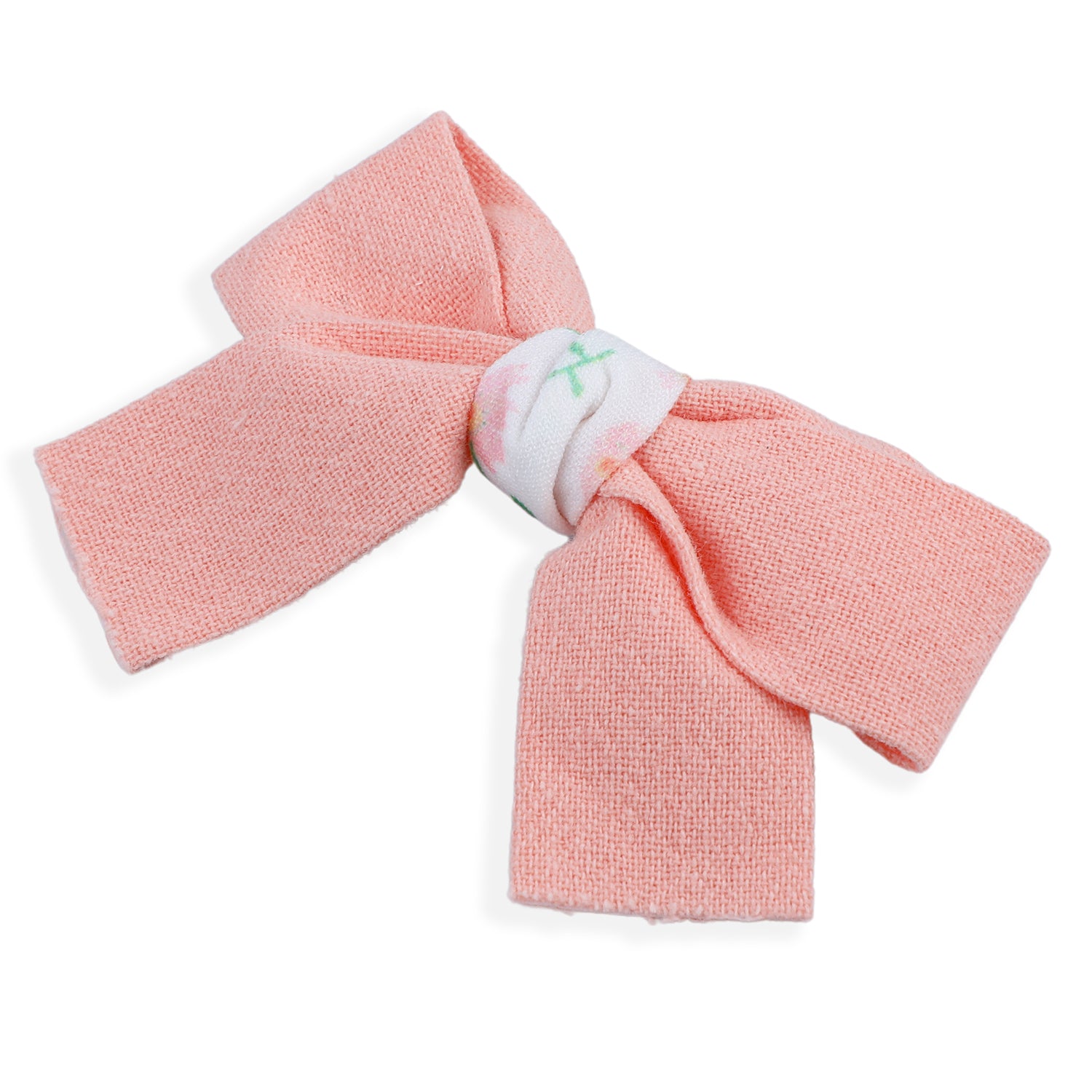 Floral Hair Bow Clip Set of 2 - Peach - Baby Moo