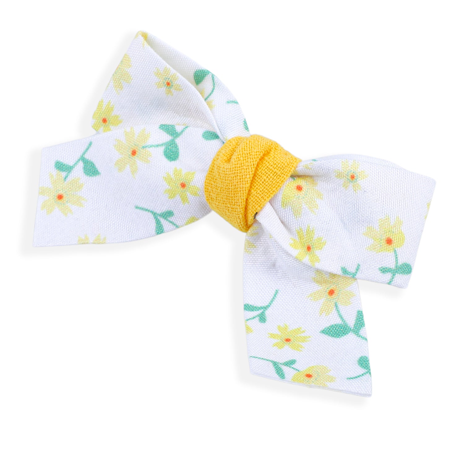 Flower Power Hair Bow Clip Set of 2 - Yellow - Baby Moo