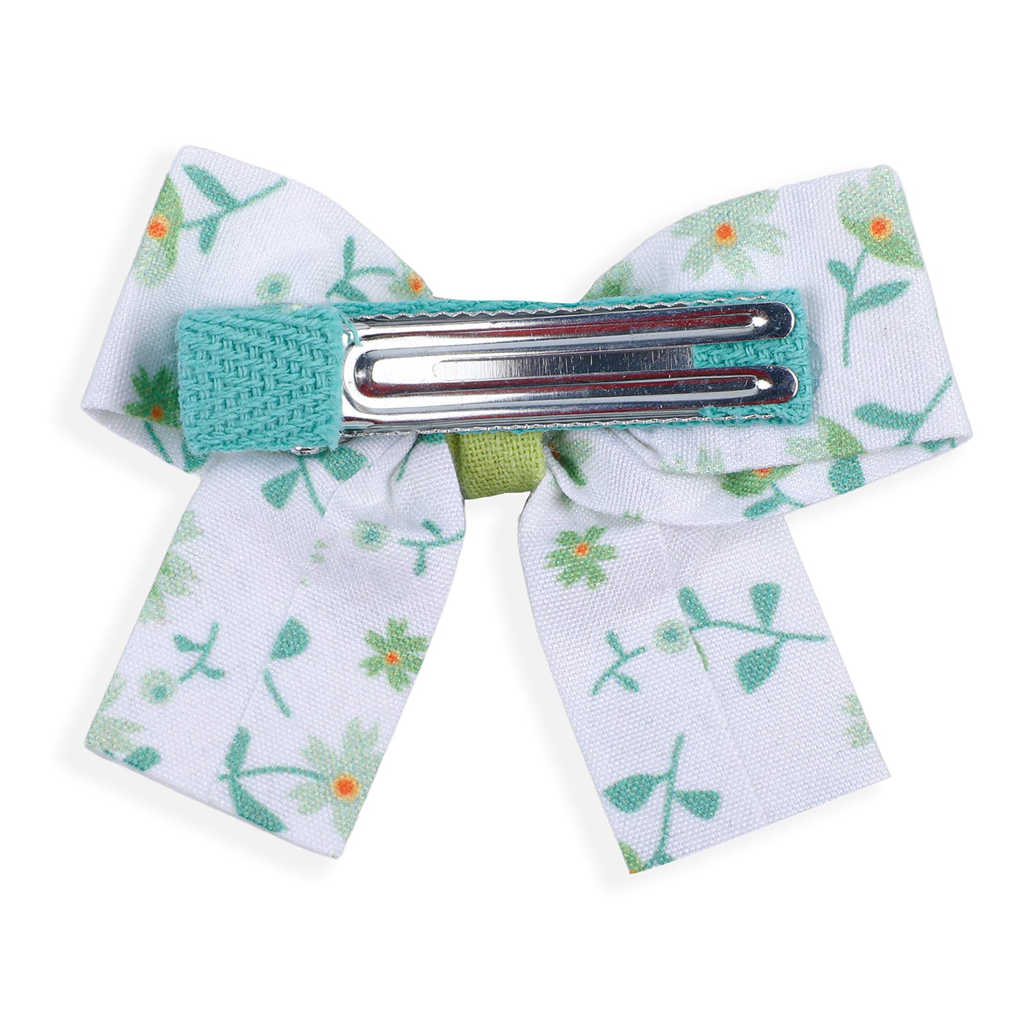 Floral Hair Bow Clip Set of 2 - Green - Baby Moo