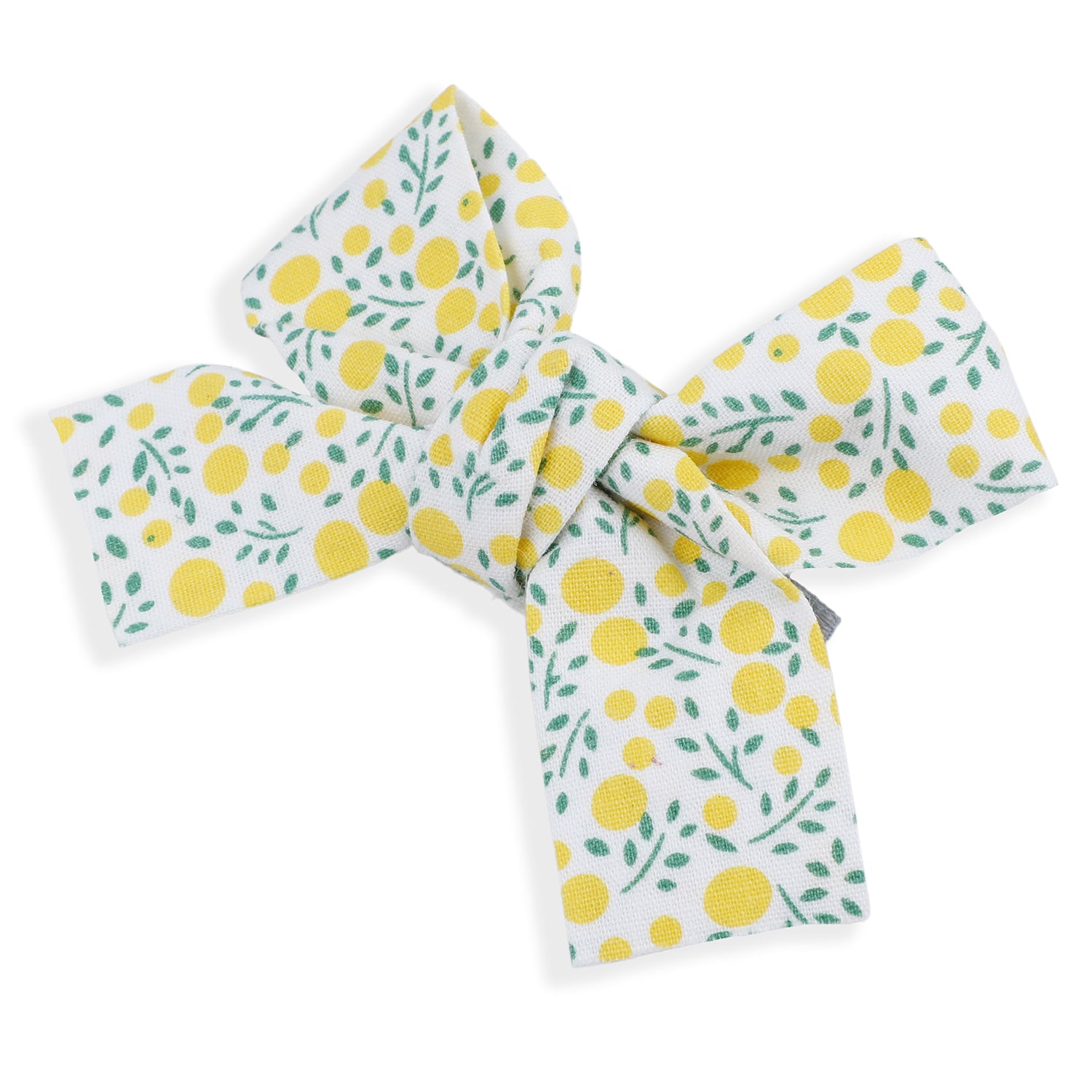 Floral Hair Bow Clip Set of 2 - Yellow - Baby Moo