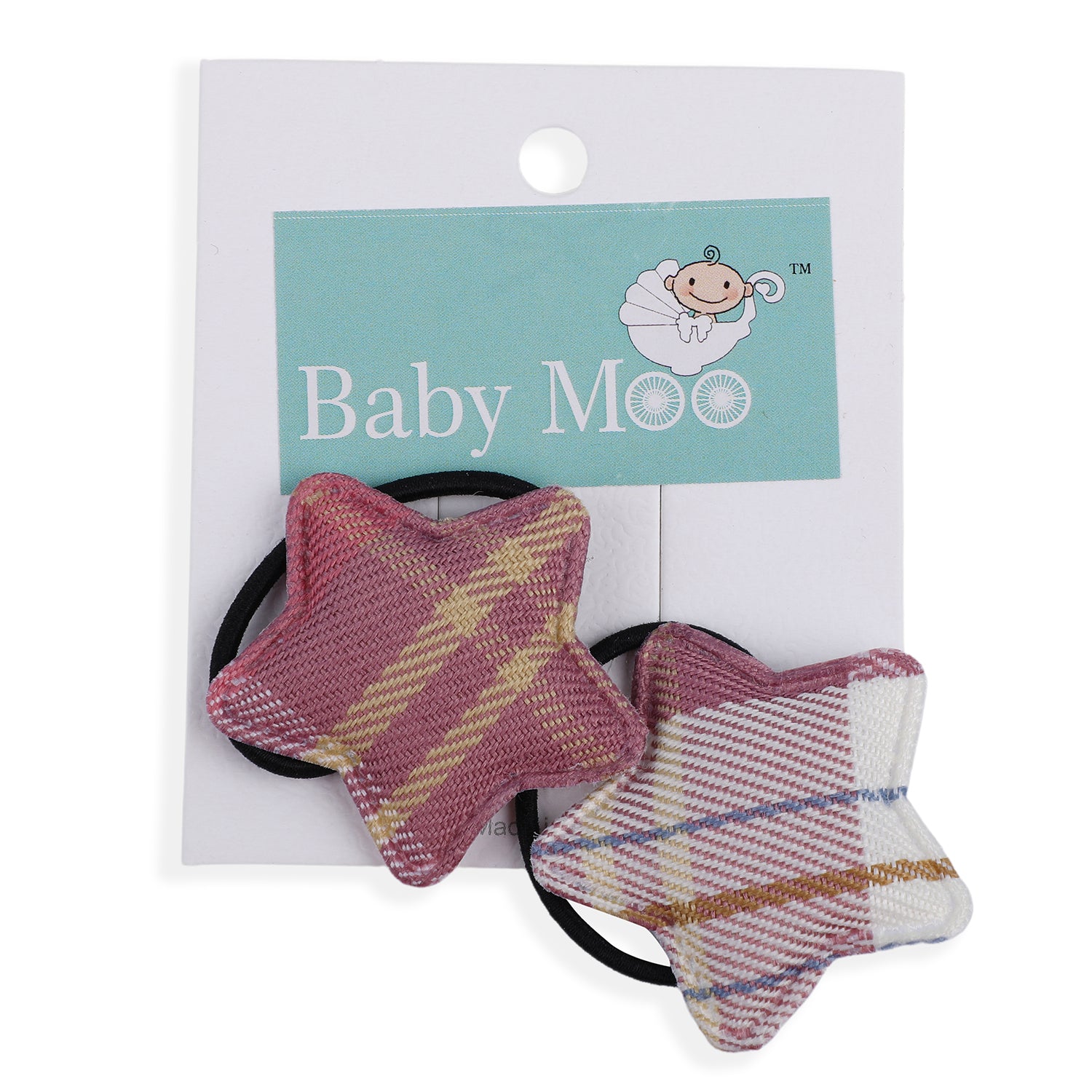 Star Rubber Bands Hair Elastic 2 Pcs - Maroon - Baby Moo