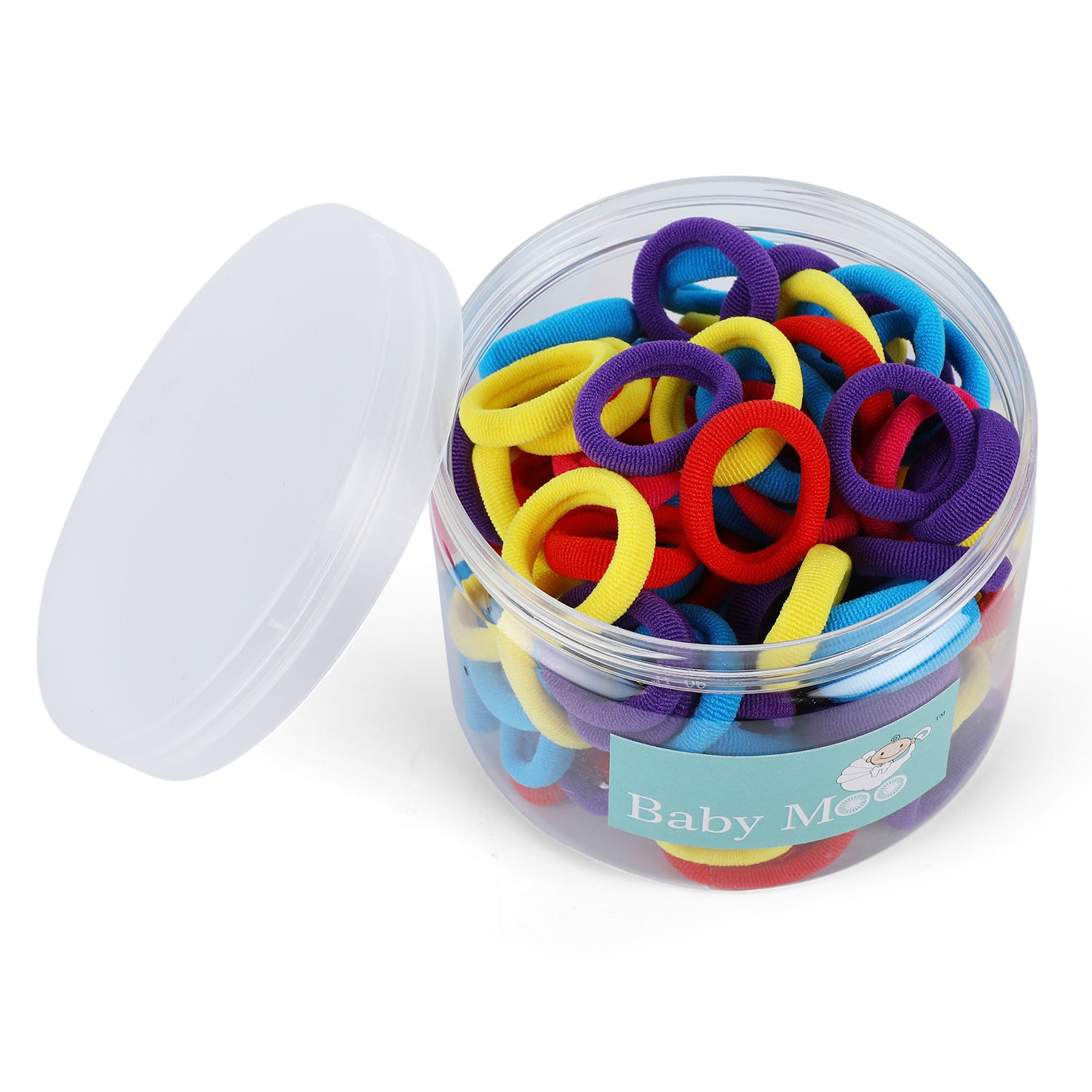 Mini Rubber Bands Soft Stretch Hair Elastic 100 Pcs - Multicolour - Baby Moo