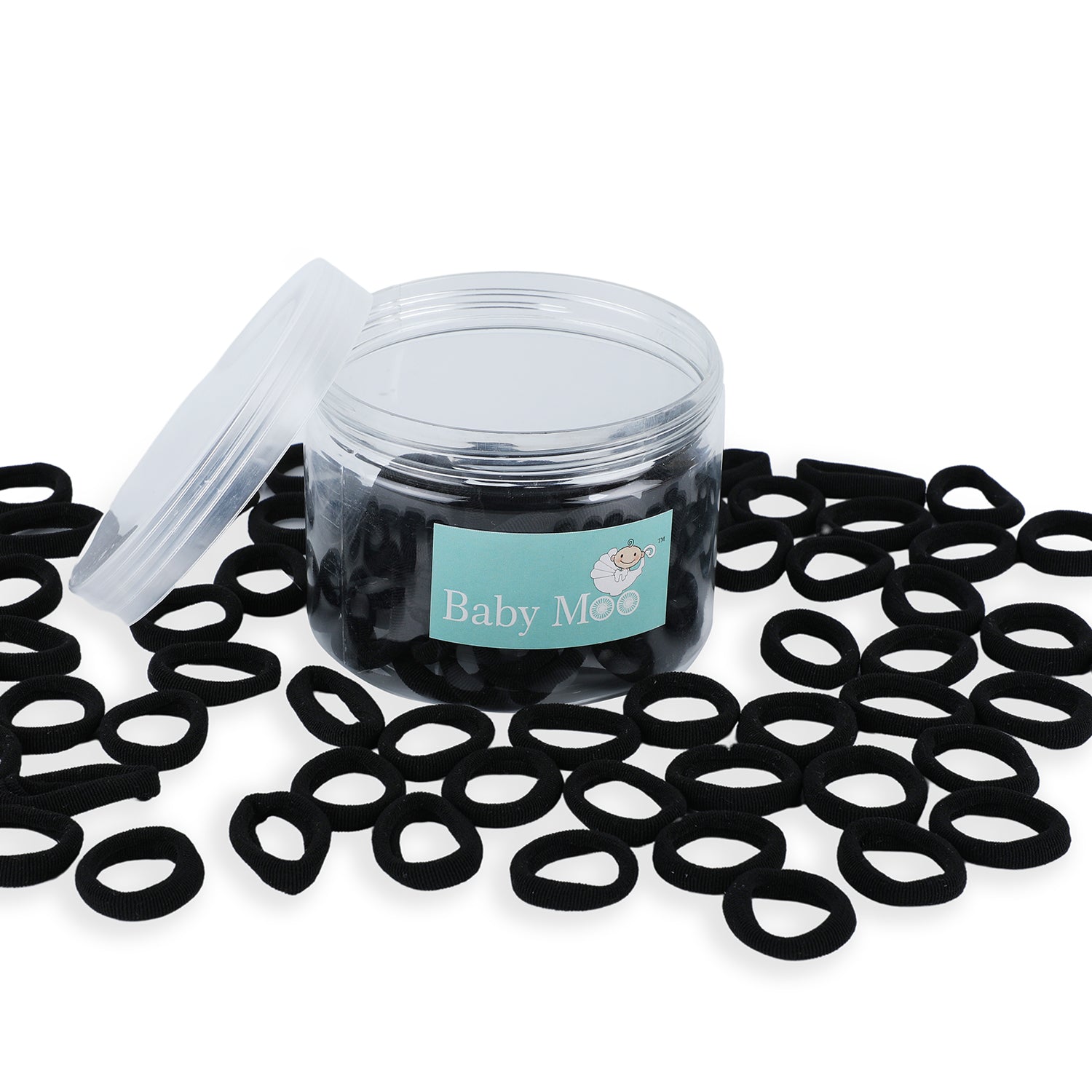 Mini Rubber Bands Soft Stretch Hair Elastic 100 Pcs - Black