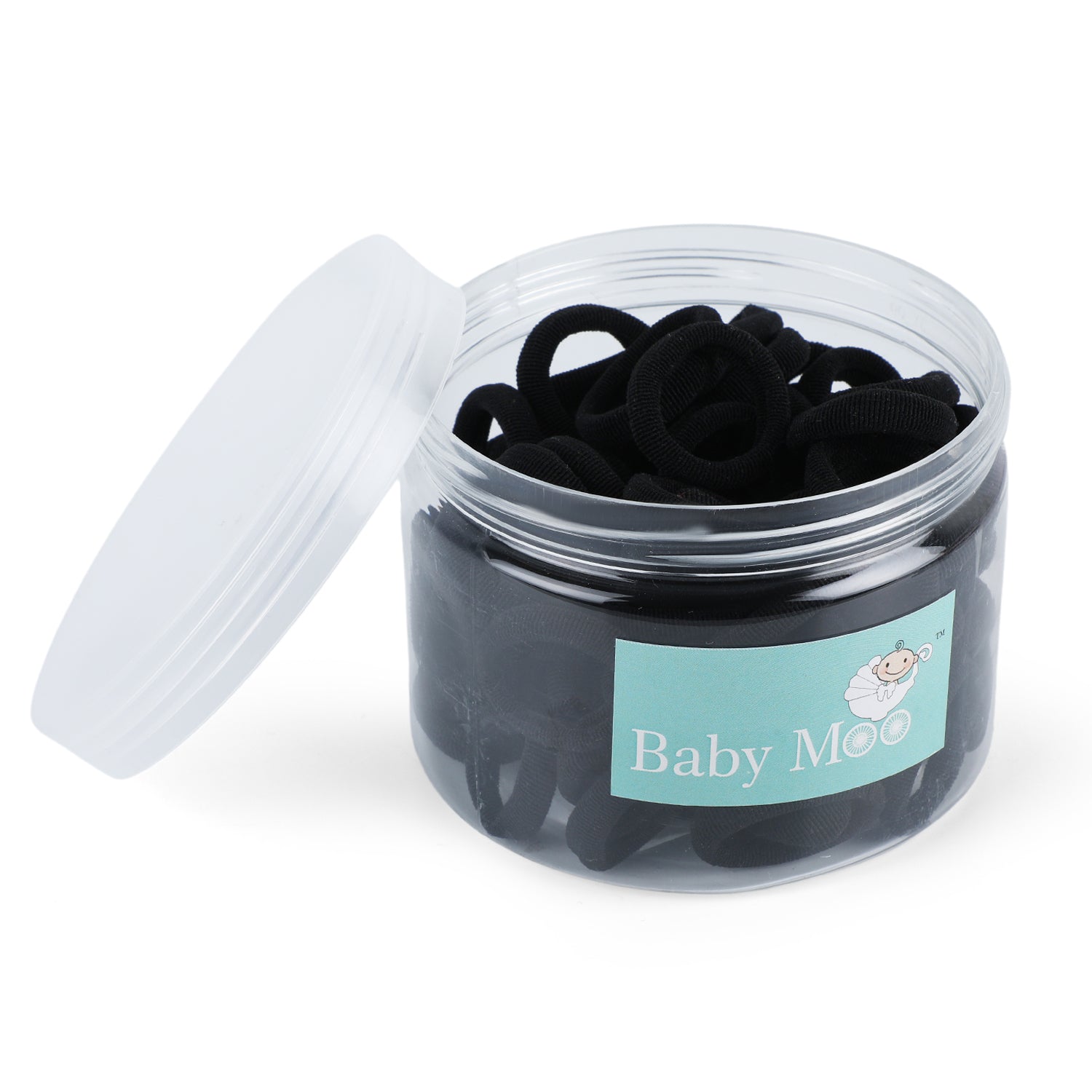 Mini Rubber Bands Soft Stretch Hair Elastic 100 Pcs - Black - Baby Moo