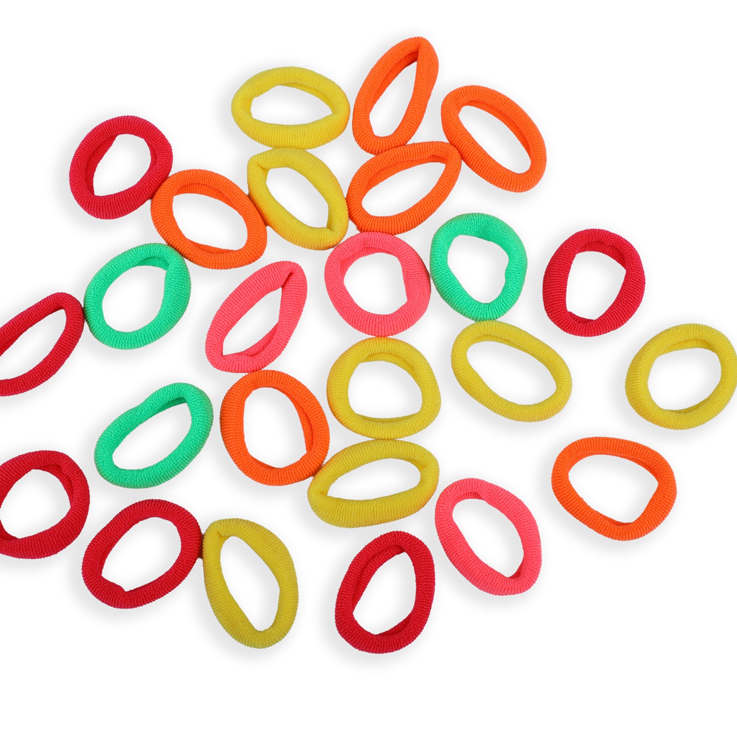 Mini Neon Rubber Bands Soft Stretch Hair Elastic 100 Pcs - Multicolour - Baby Moo