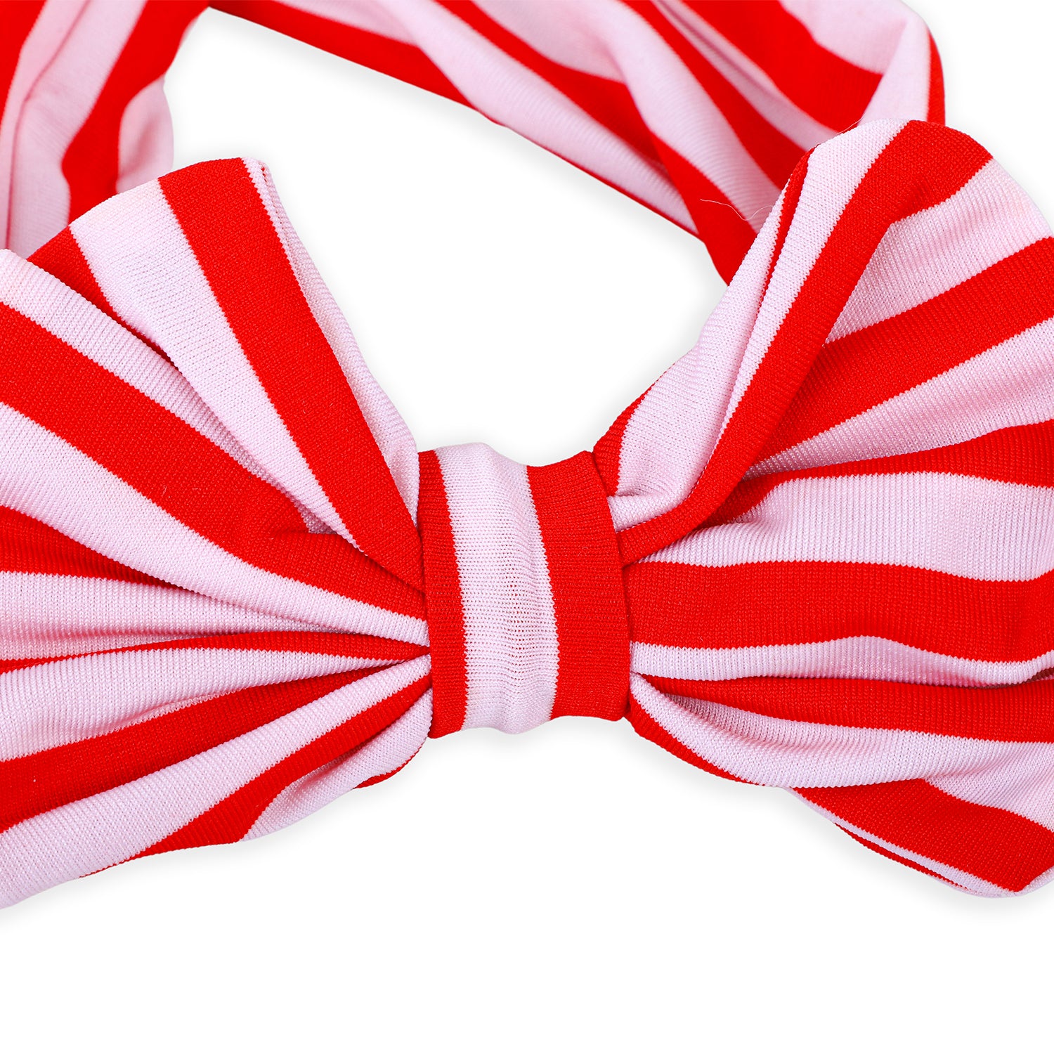 Stripes Soft Bow Headband - Red - Baby Moo