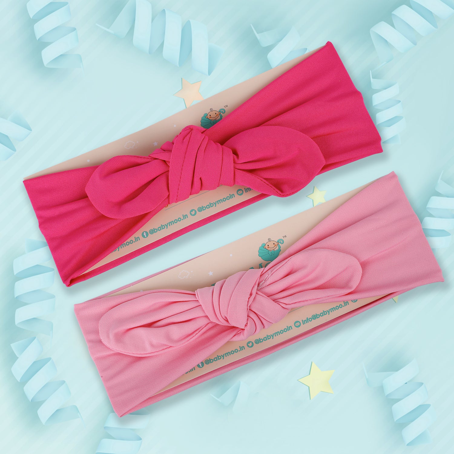 Bow Knot Headbands Set of 2 - Pink - Baby Moo