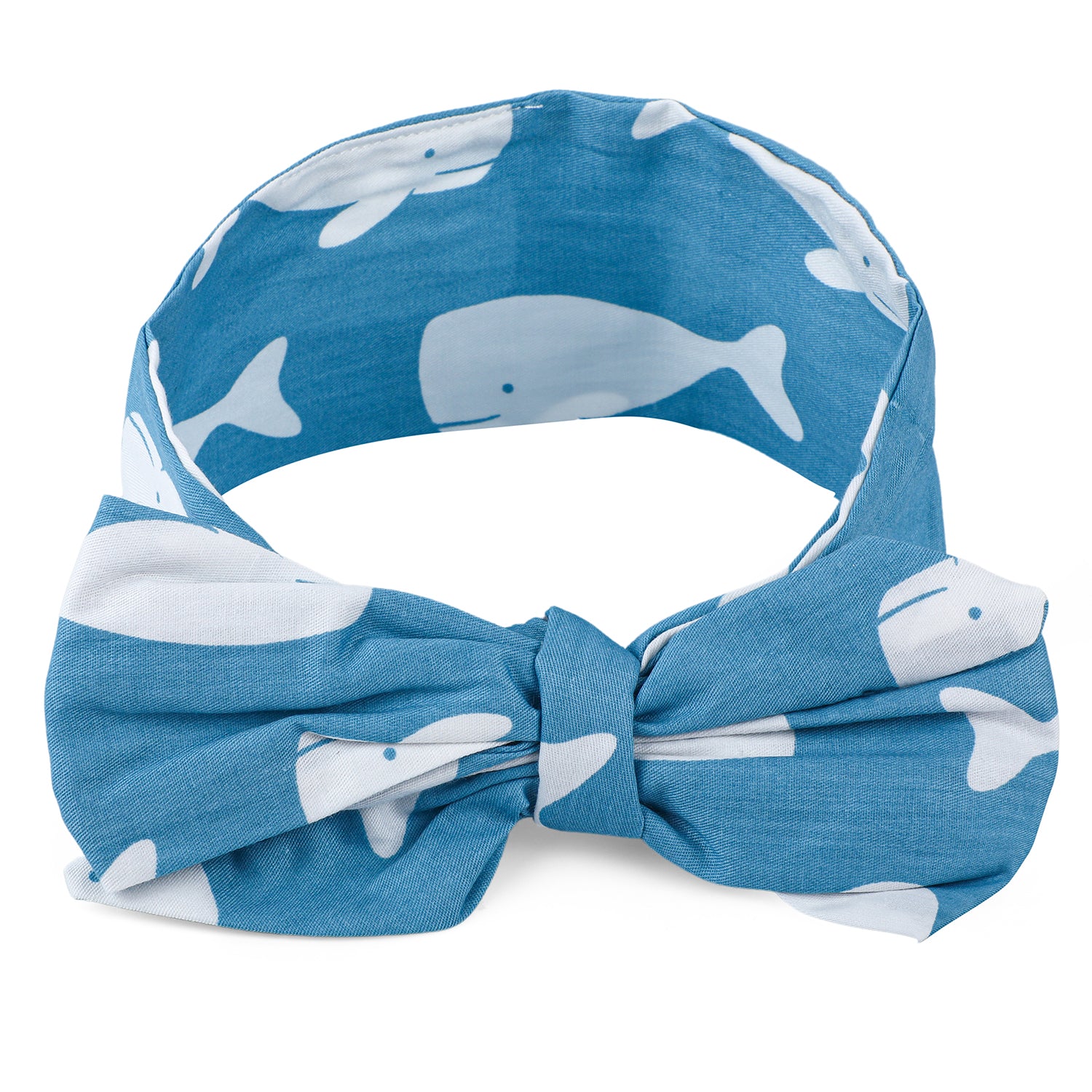 Whale Bow Knot Headband - Blue - Baby Moo