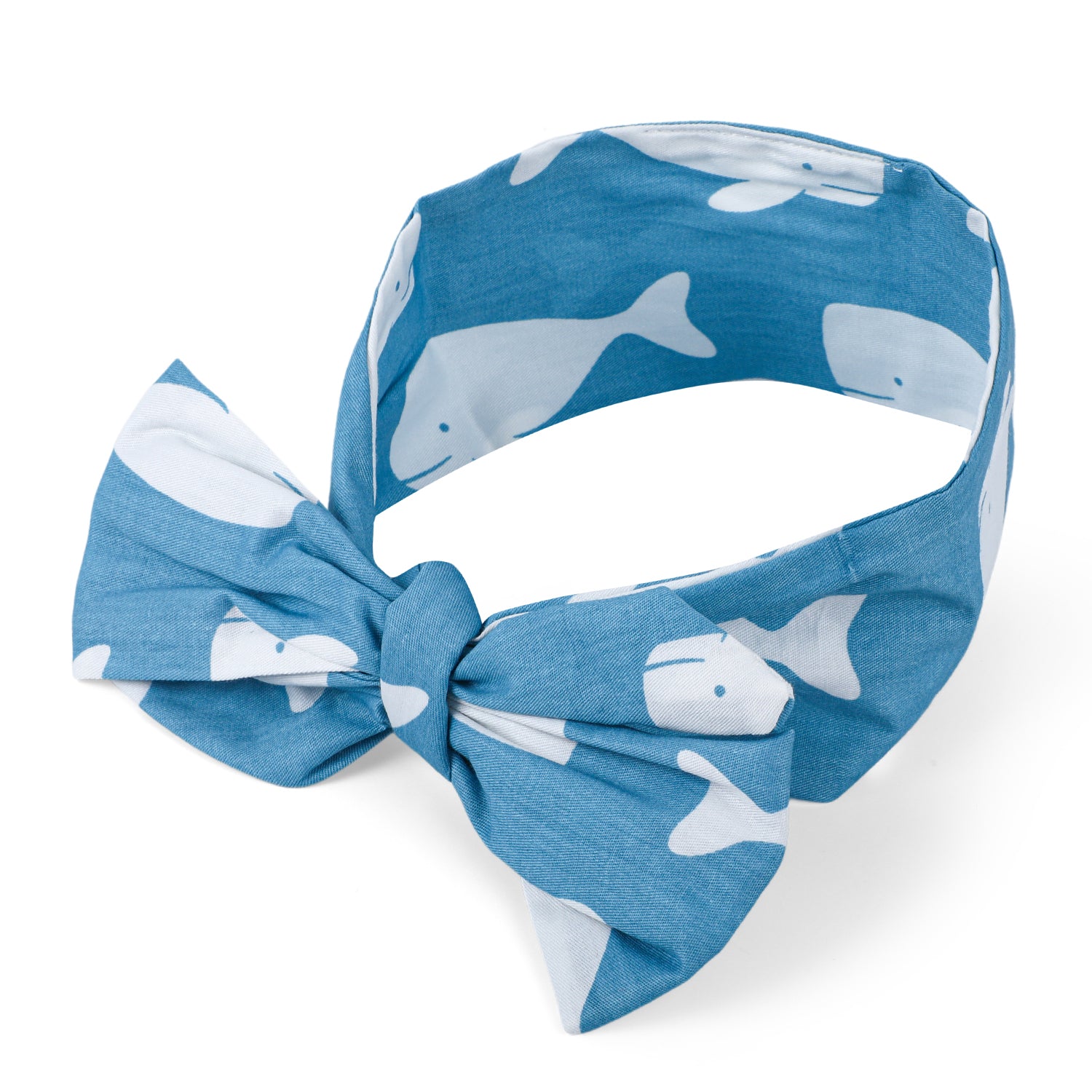 Whale Bow Knot Headband - Blue - Baby Moo