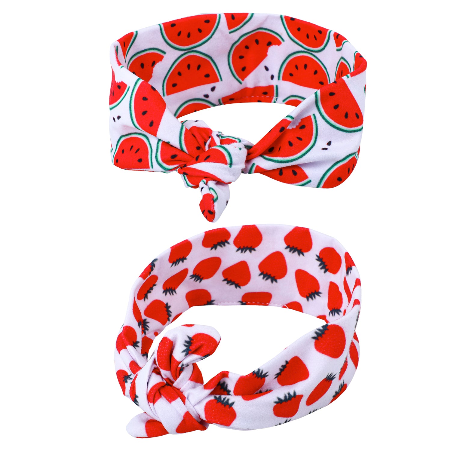Fruitilicious Bow Knot Headbands 2 Pcs - Red - Baby Moo