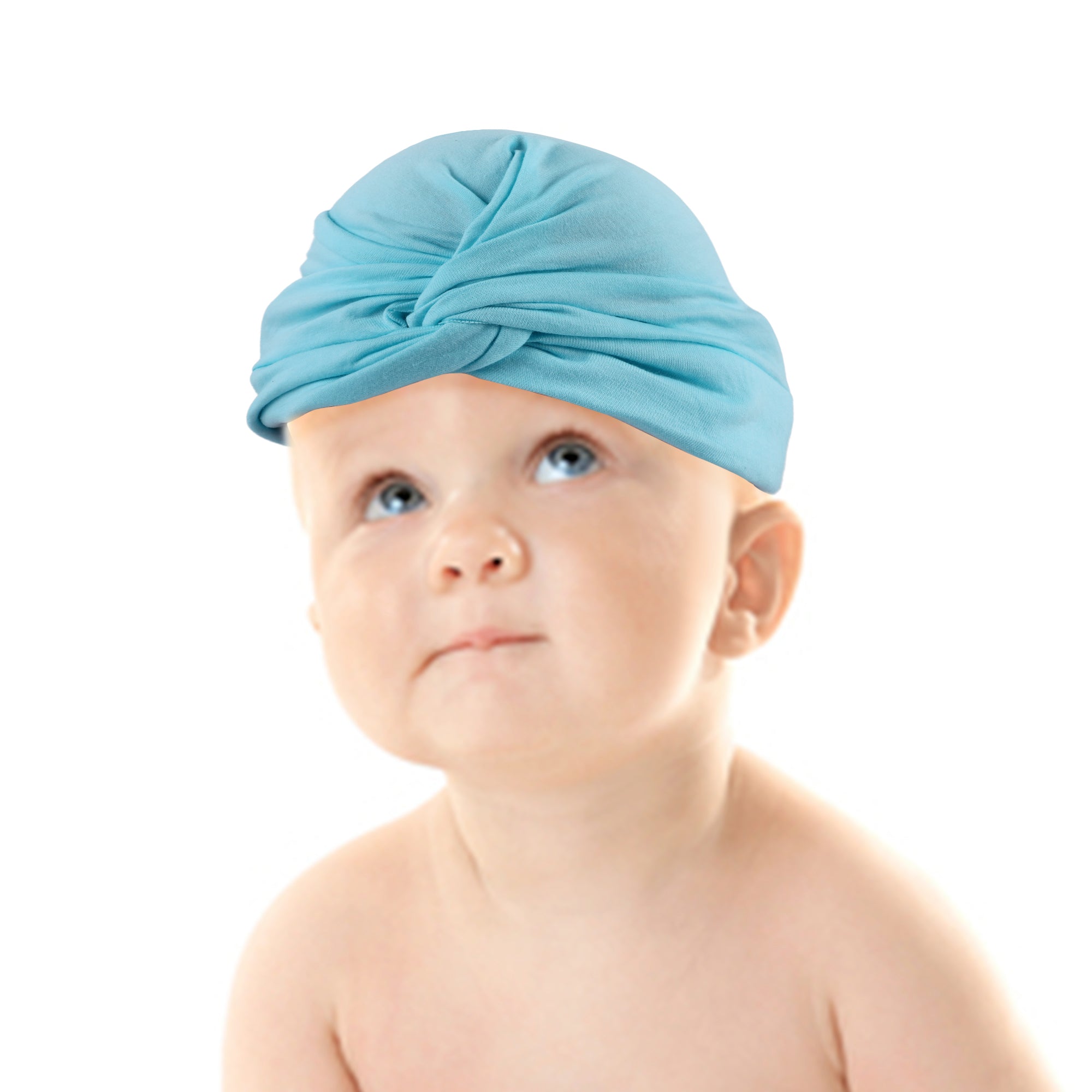 Cute Knotted Turban Cap Infant Beanie - Blue - Baby Moo