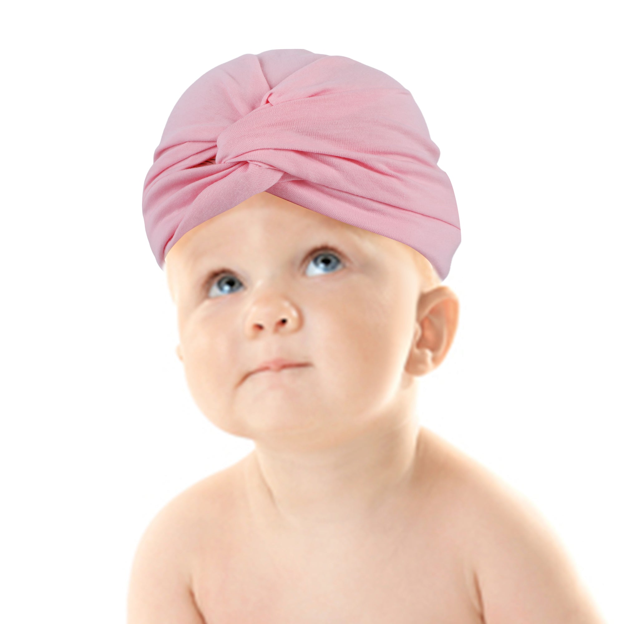 Cute Knotted Turban Cap Infant Beanie - Pink - Baby Moo